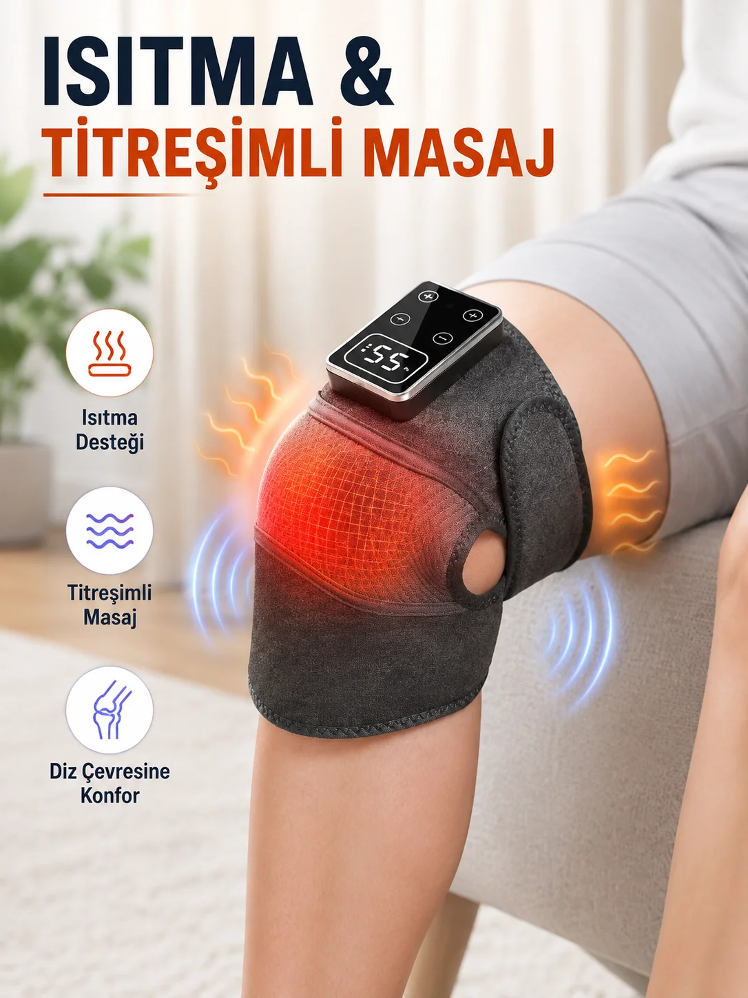 Dijital Ekranlı Isıtmalı Diz Masaj Aleti Ayarlanabilir Titreşimli Şarjlı Masaj Cihazı Dijital Ekranlı Isıtmalı Diz Masaj Aleti Ayarlanabilir Titreşimli Şarjlı Masaj Cihazı
