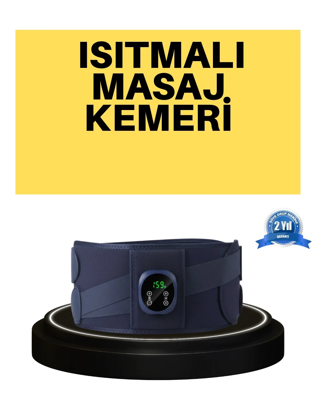 Dijital Ekranlı Isıtmalı Masaj Kemeri Bel Çevresi 100 cm Altı İçin Uygun Fiyatı, Yorumları ve Özellikleri