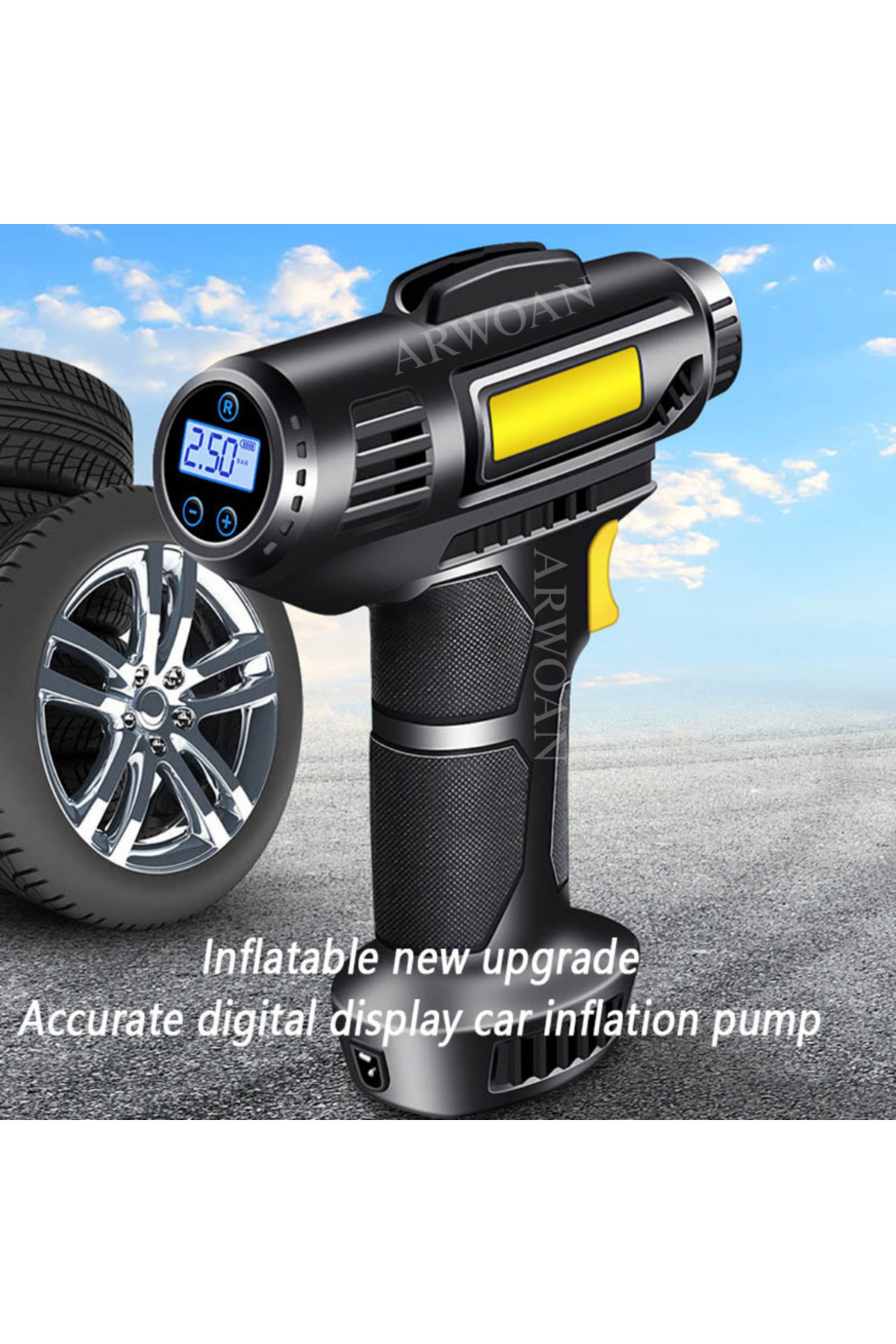 Dijital Ekranlı Kablosuz Taşınabilir Hava Kompresörü Lastik Şişir