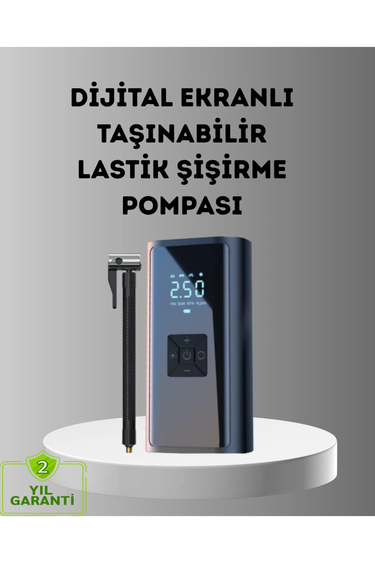 Dijital Ekranlı Kablosuz Hava Pompası LED Işıklı 12V 80W