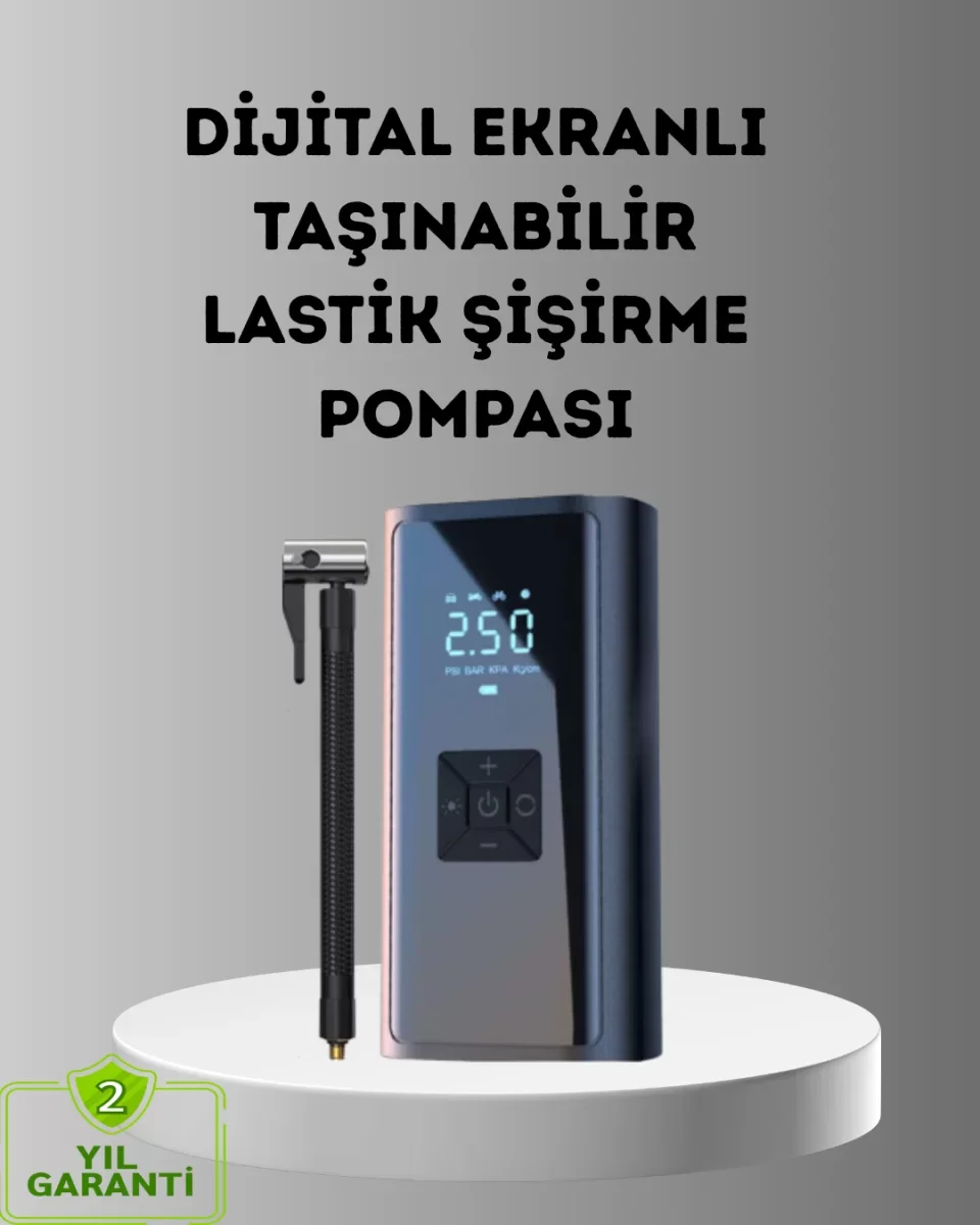 Dijital Ekranlı Kablosuz Hava Pompası LED Işıklı 12V 80W - Lisiny