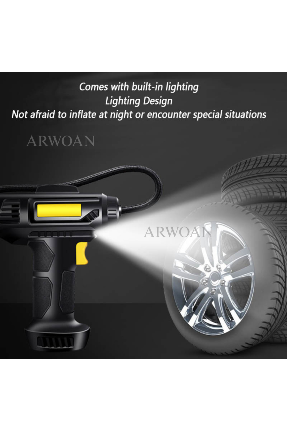 Dijital Ekranlı Kablosuz Taşınabilir Hava Kompresörü Lastik Şişir