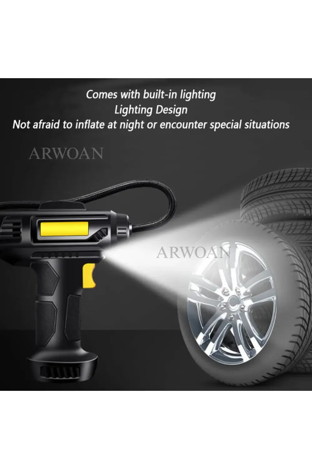 Dijital Ekranlı Kablosuz Taşınabilir Hava Kompresörü Lastik Şişir