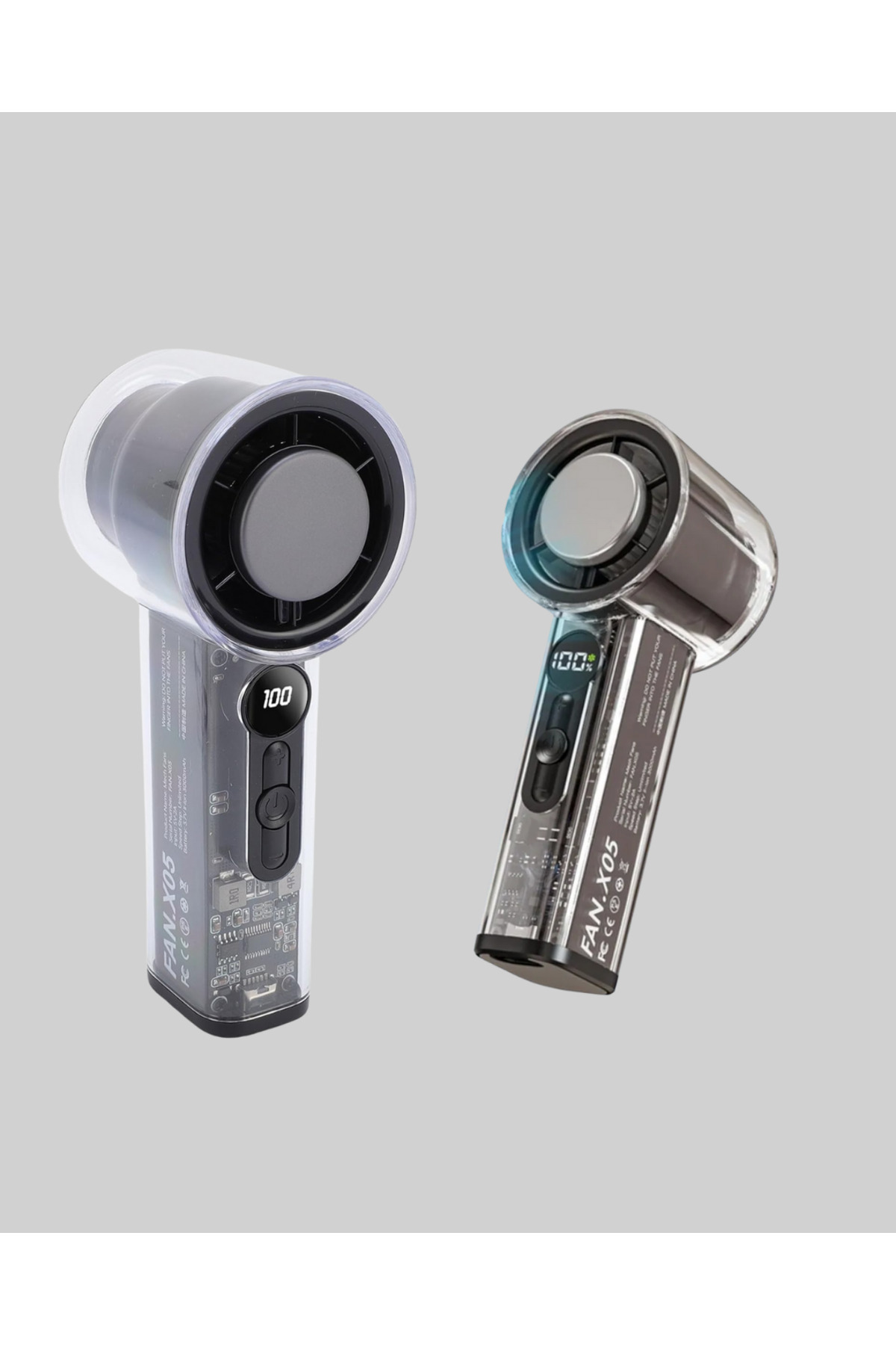 Dijital Ekranlı Şarjlı Mini Fan 100 Kademeli Hız Ayarı