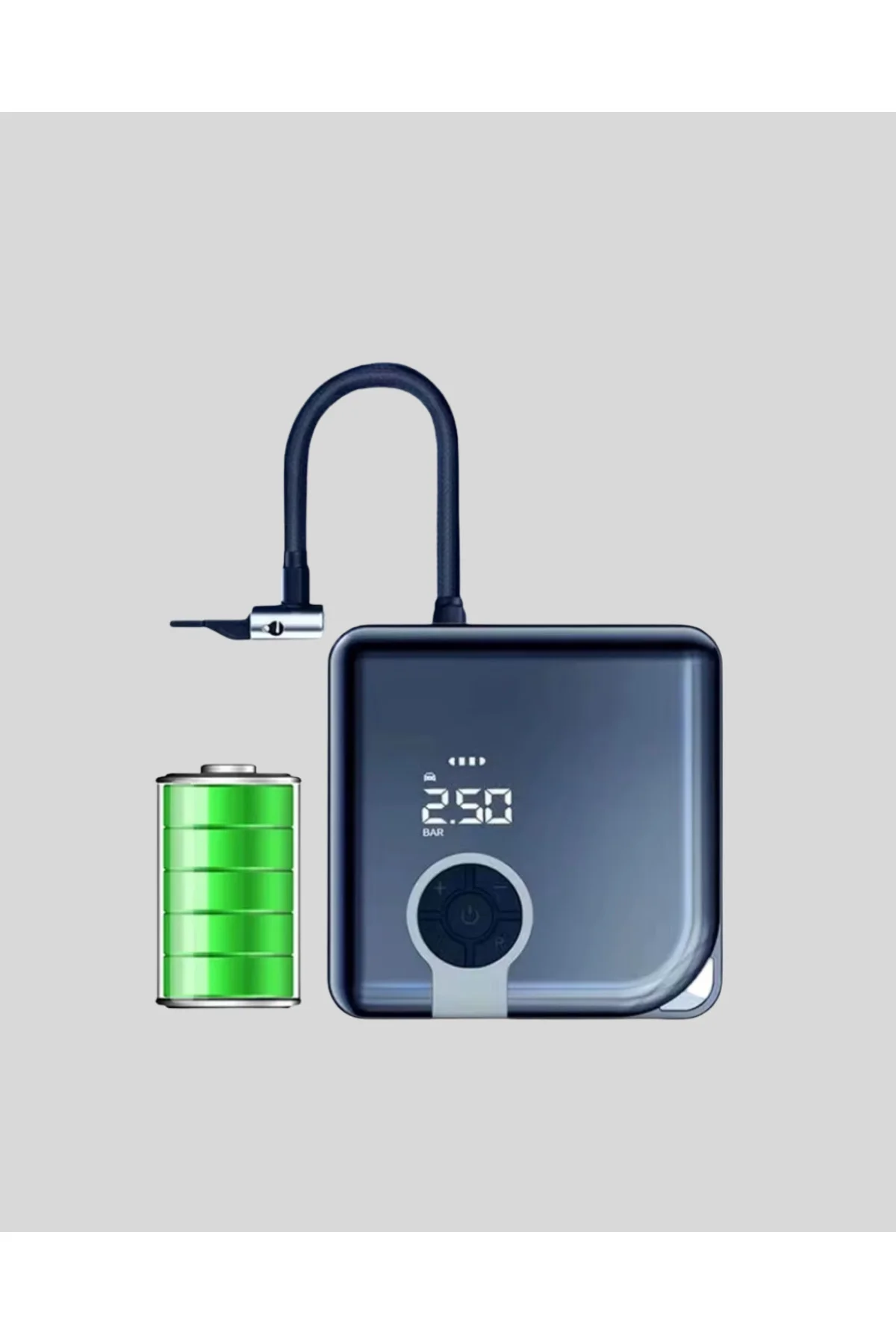 Dijital Ekranlı Şarjlı Hava Kompresörü 150 PSI Güçlü Motorlu