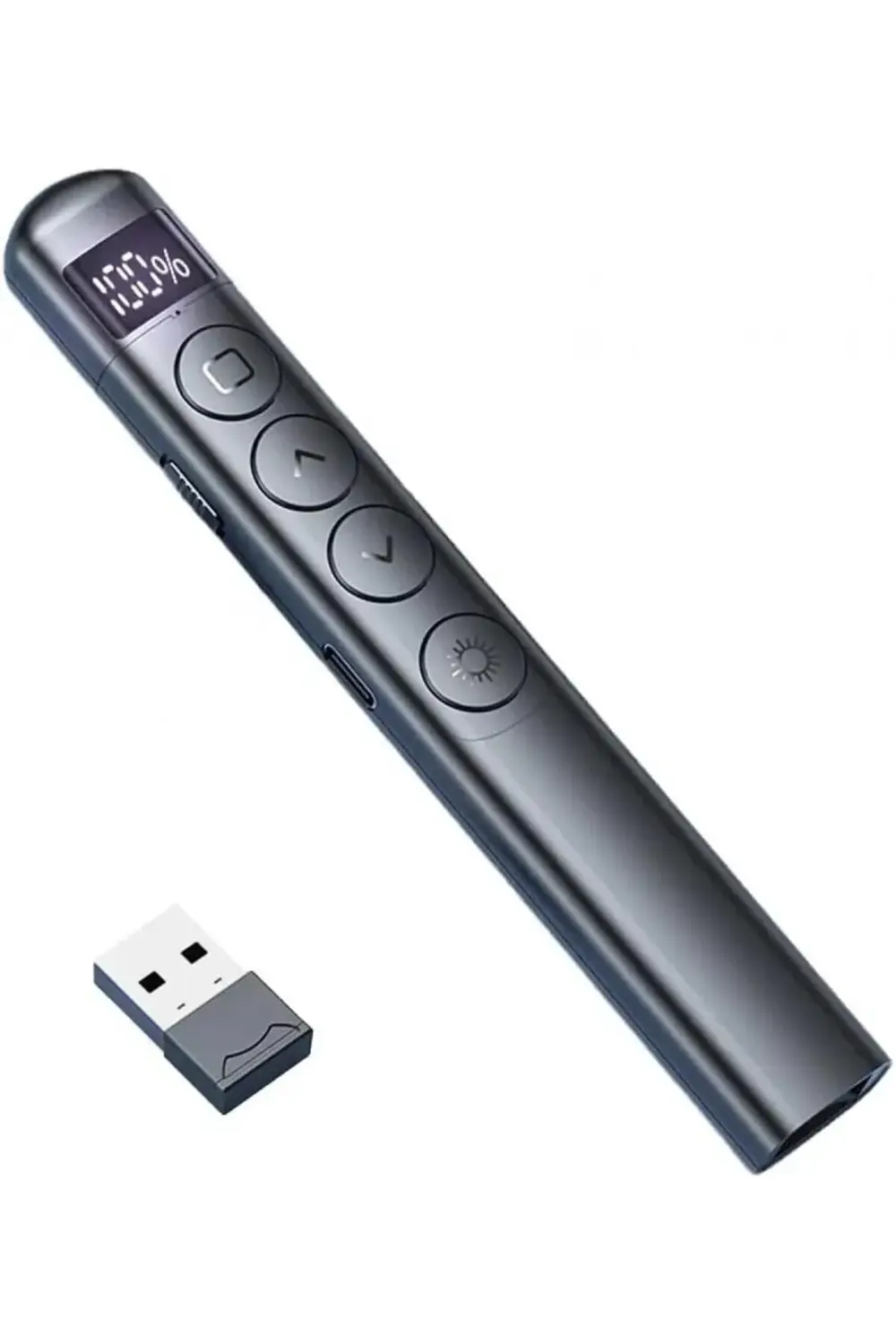 Dijital Ekranlı Şarjlı Lazer Sunum Kumandası Şarj Göstergeli Laze