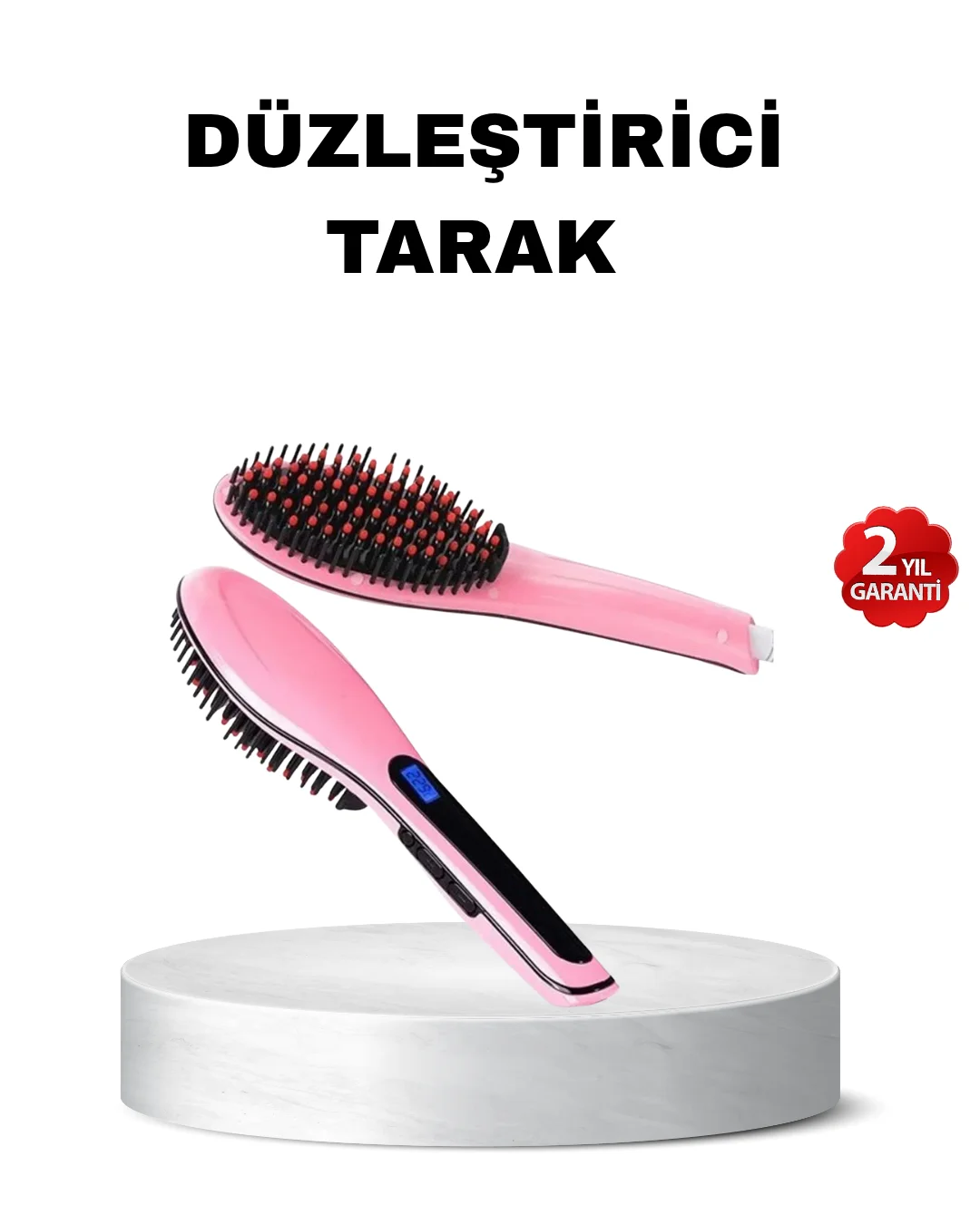 Dijital Ekranlı Seramik Saç Düzleştirici Tarak – 5 Kademeli Isı A