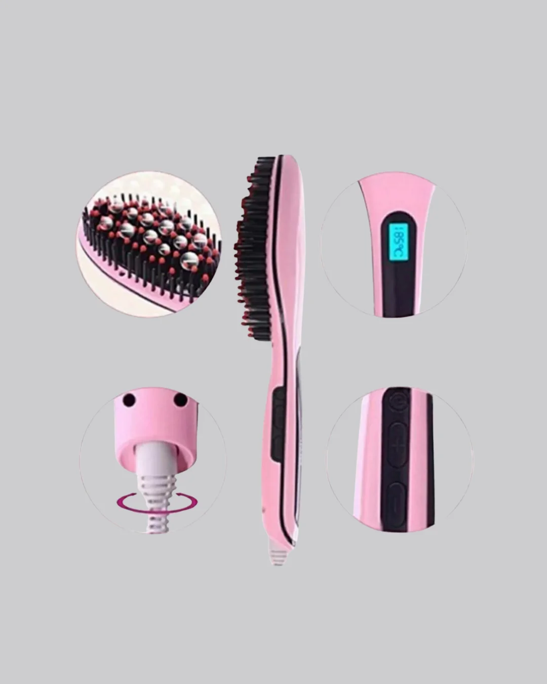 Dijital Ekranlı Seramik Saç Düzleştirici Tarak – 5 Kademeli Isı A