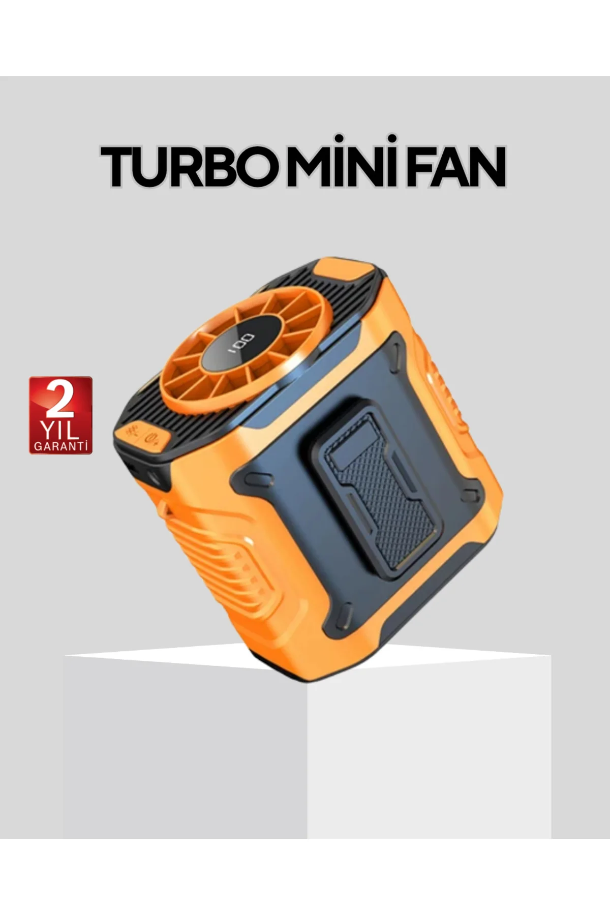 Dijital Ekranlı Turbo Mini Fan – 3 Kademeli Hız, Sessiz Çalışma v