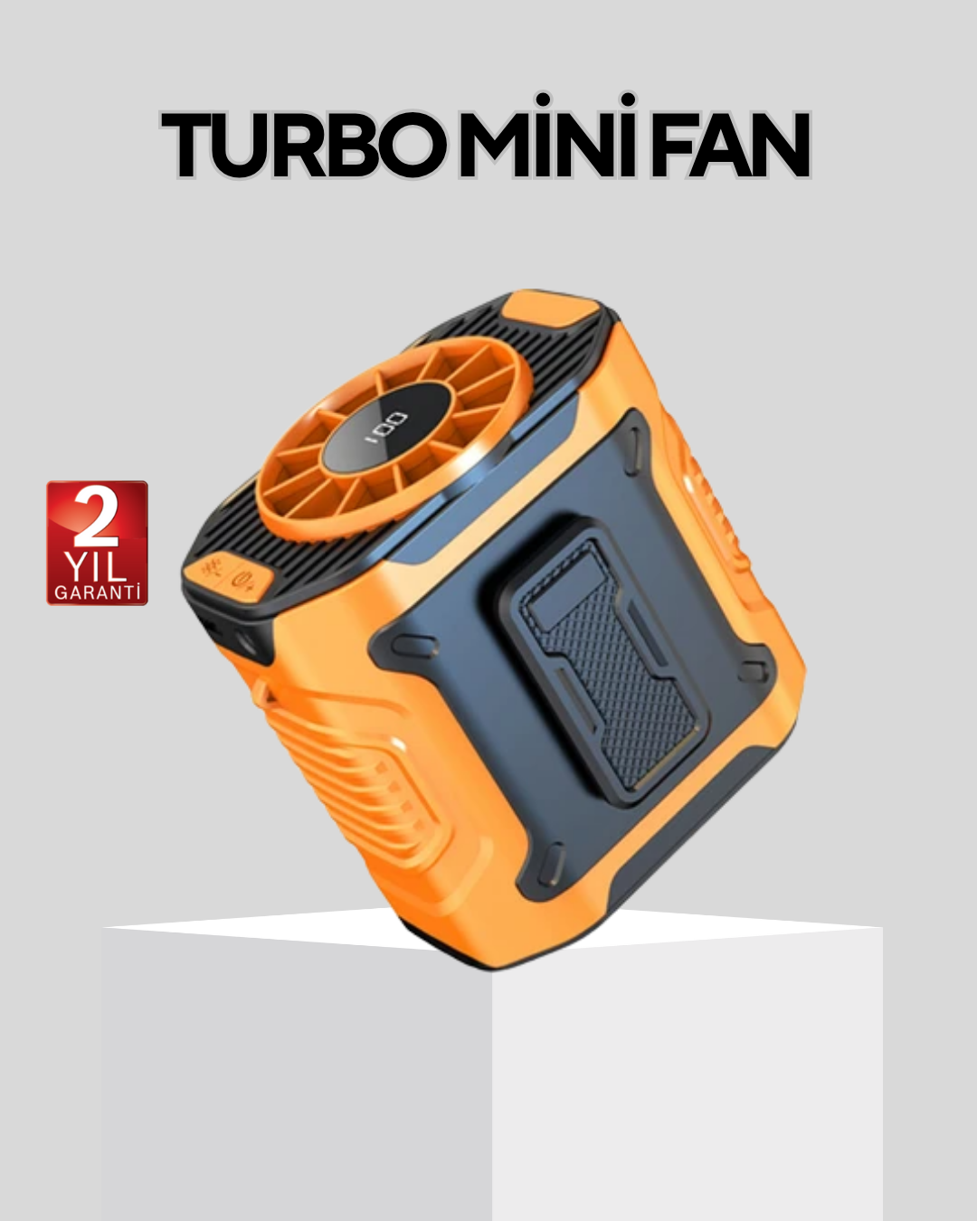 Dijital Ekranlı Turbo Mini Fan – 3 Kademeli Hız, Sessiz Çalışma v