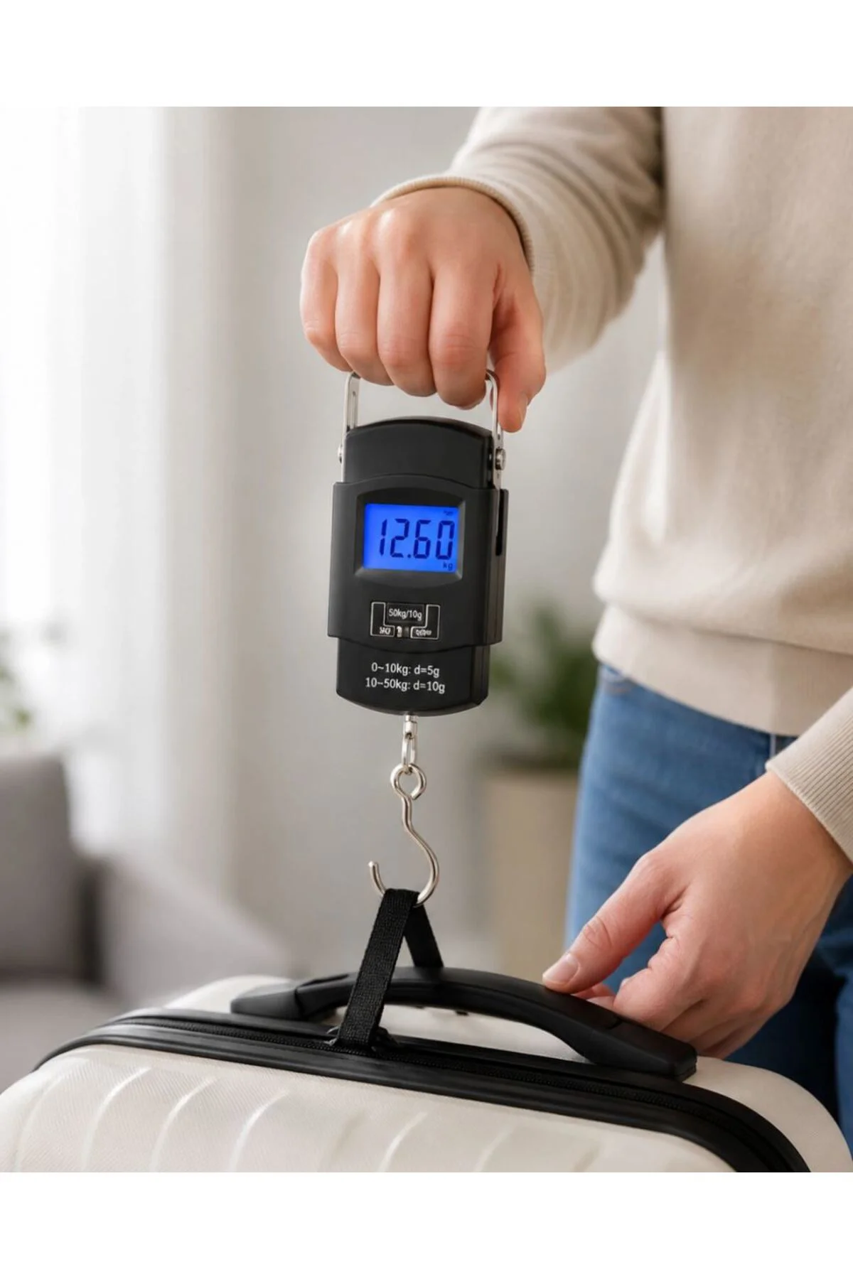 Dijital El Kantarı 50 Kg Hassas Lcd Ekranlı Bagaj Tartısı