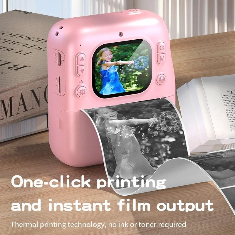 Dijital Fotoğraf Çıkaran Video Kaydedici Taşınabilir Anında Baskı Çıkaran Çocuk Kamerası Pembe Dijital Fotoğraf Çıkaran Video Kaydedici Taşınabilir Anında Baskı Çıkaran Çocuk Kamerası Pembe