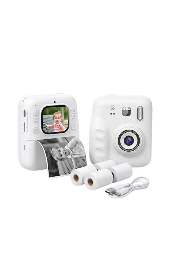Dijital Fotoğraf Çıkaran Video Kaydedici Taşınabilir Anında Baskı Çıkaran Çocuk Kamerası Beyaz Dijital Fotoğraf Çıkaran Video Kaydedici Taşınabilir Anında Baskı Çıkaran Çocuk Kamerası Beyaz