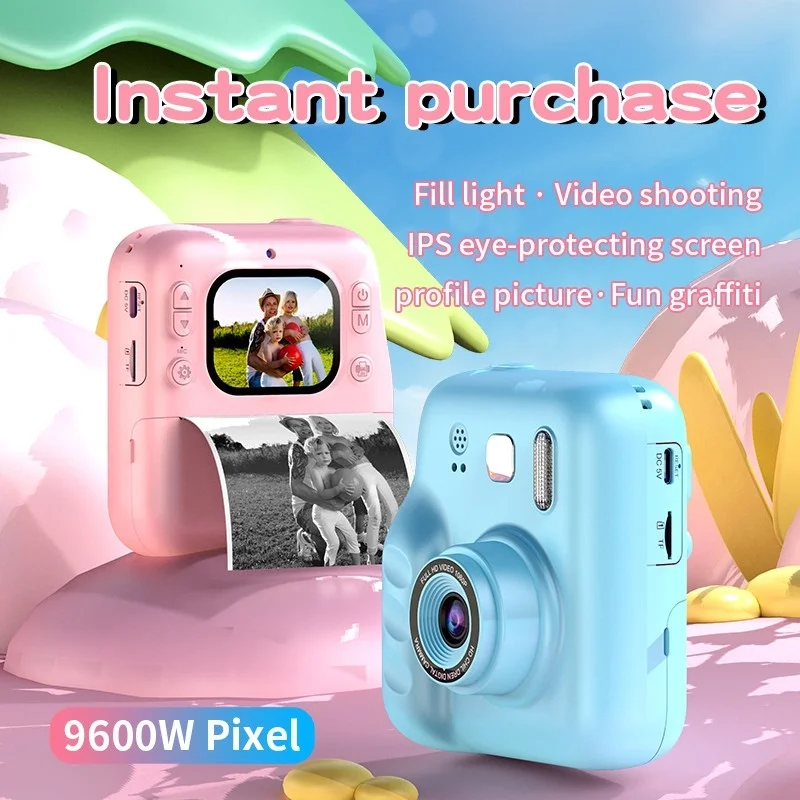 Dijital Fotoğraf Çıkaran Video Kaydedici Taşınabilir Anında Baskı Çıkaran Çocuk Kamerası Mavi Dijital Fotoğraf Çıkaran Video Kaydedici Taşınabilir Anında Baskı Çıkaran Çocuk Kamerası Mavi