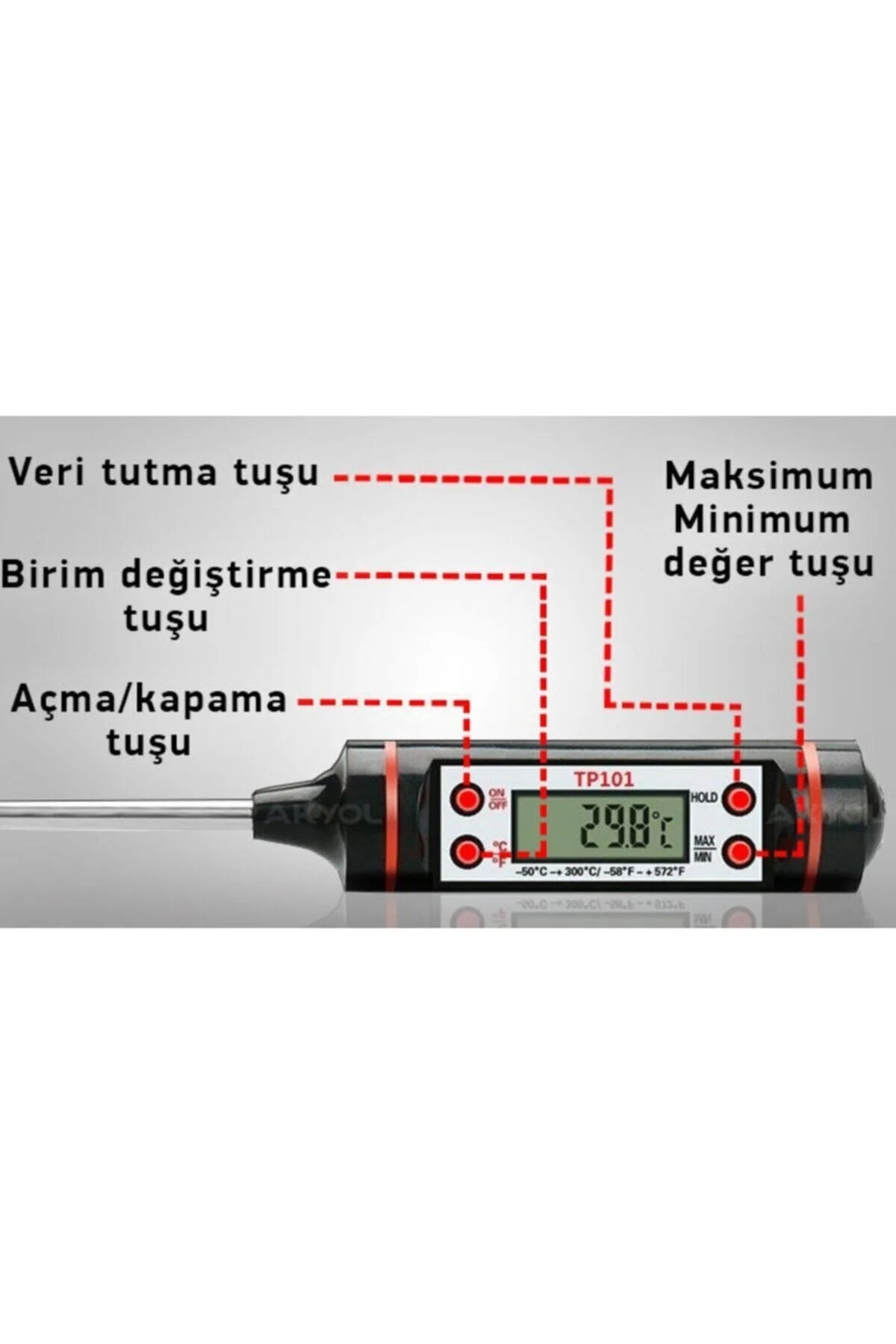 Dijital Gıda Termometersi Sıvı Gıda,et,su,süt Yiyecek Sıcaklık Öl