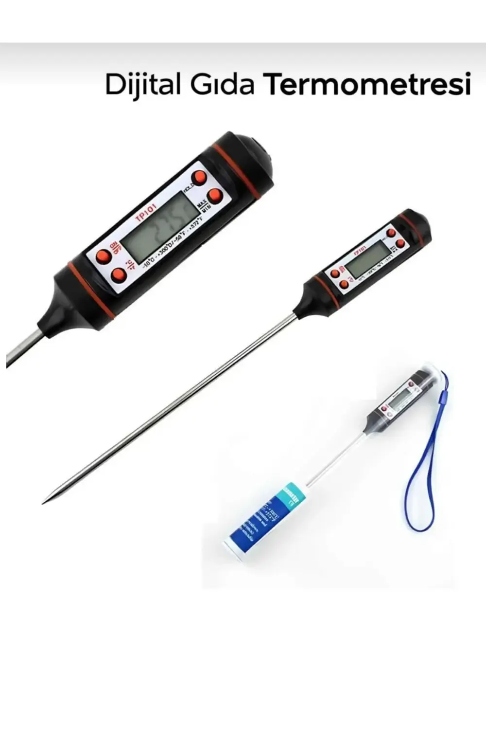 Dijital Gıda Termometresi Süt Yemek Sıcaklık Ölçer Pişirme Derece