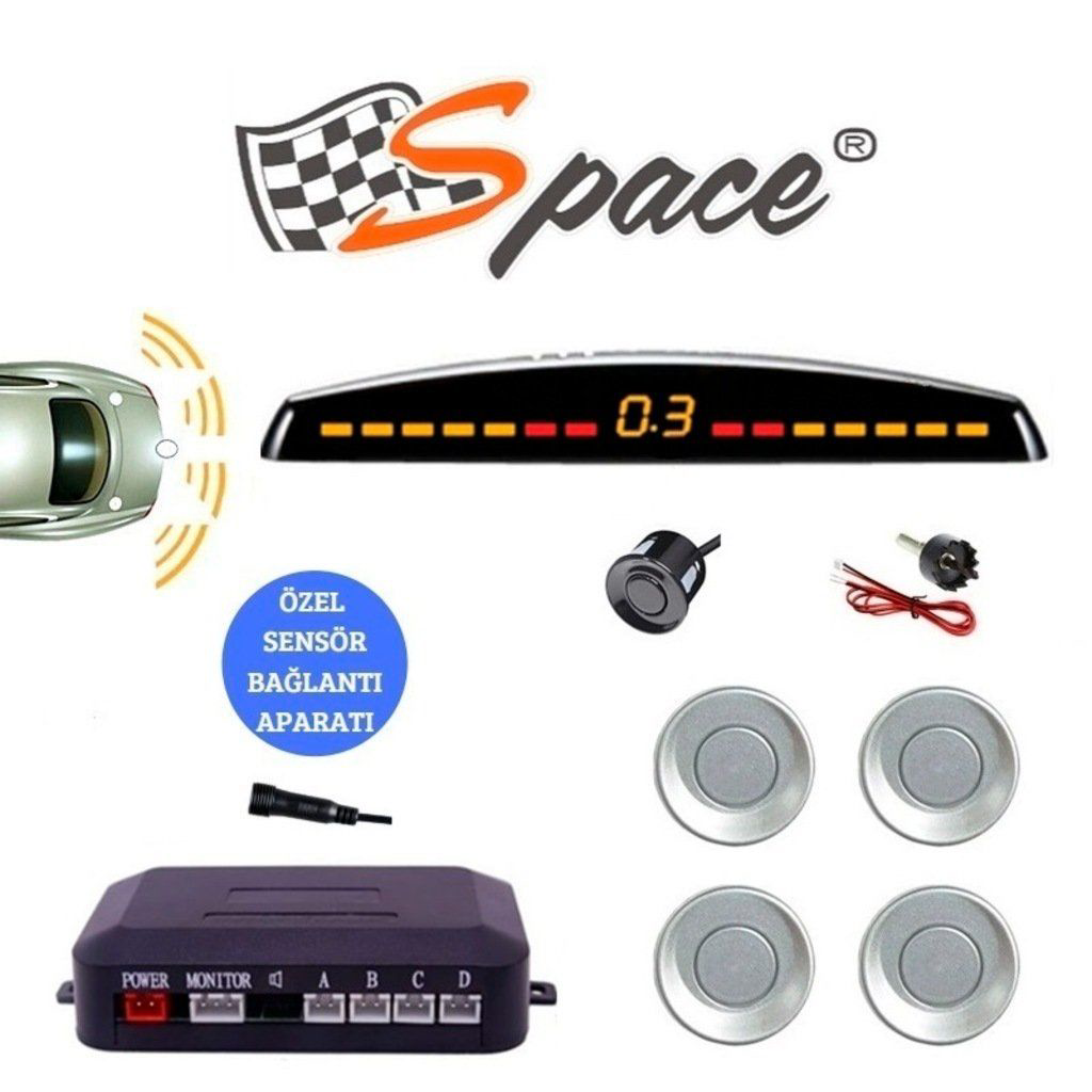 Drs Tuning Dijital Göstergeli Uyumlu Ses İkazli Park Sensörü 22Mm Gri / Gupr