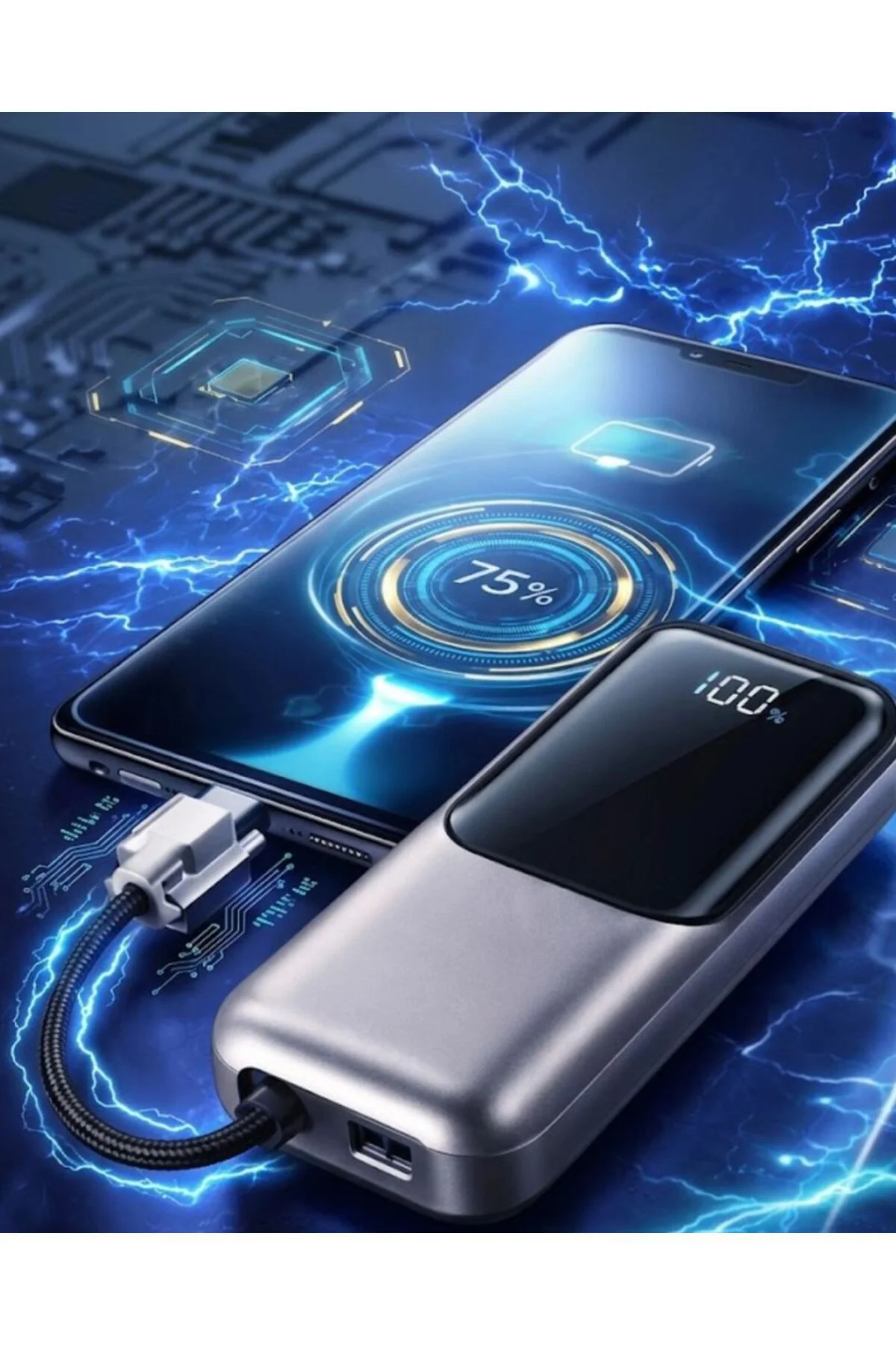 Dijital Göstergeli 13000 Mah Süper Hızlı Şarj Destekli Taşınabili