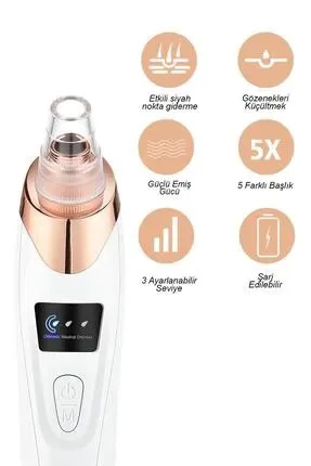 Dijital göstergeli 5 başlıklı cilt temizleme vakum aleti