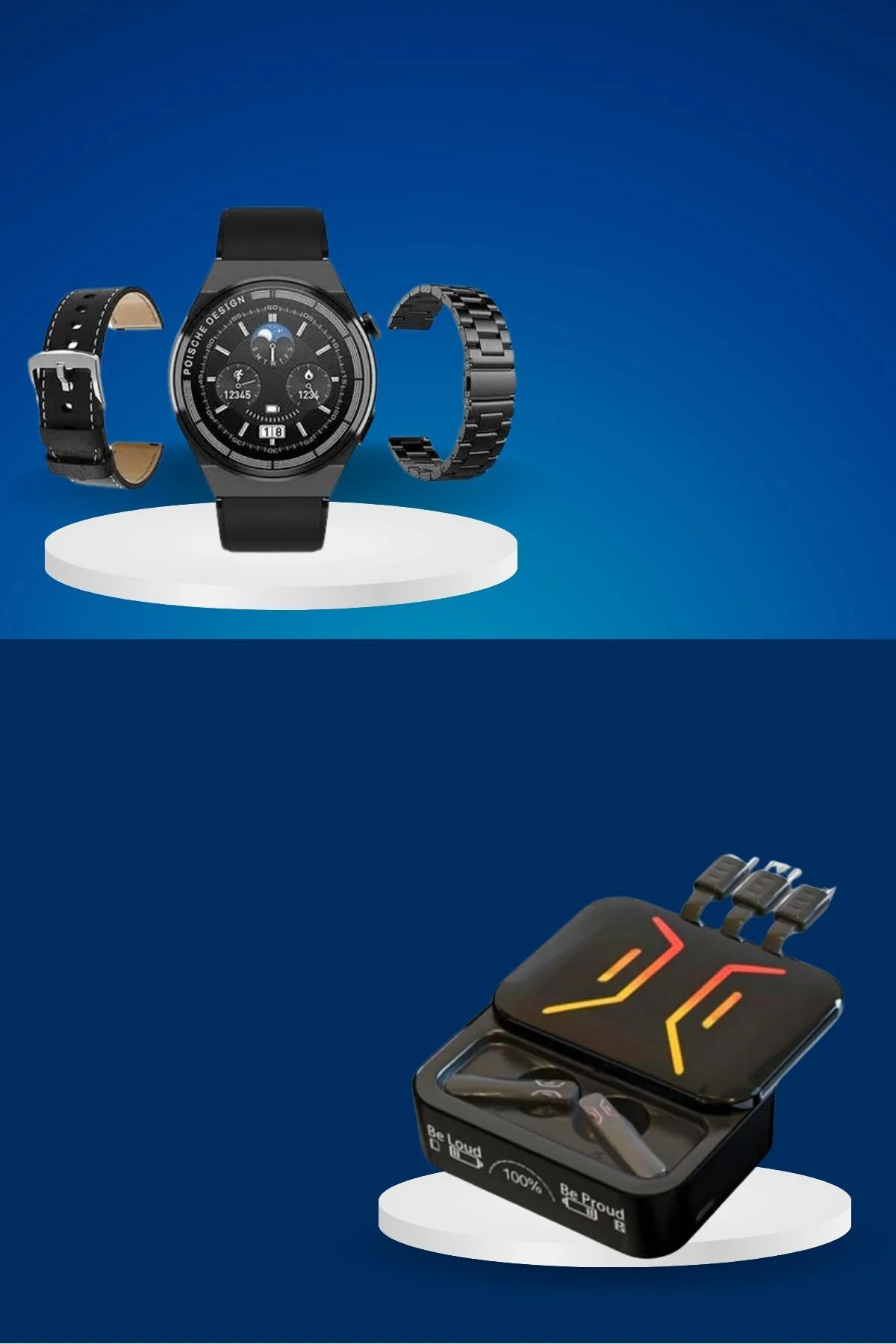 Dijital Göstergeli Bluetooth Kulaklık ve Bildirim Görebilen Akıll