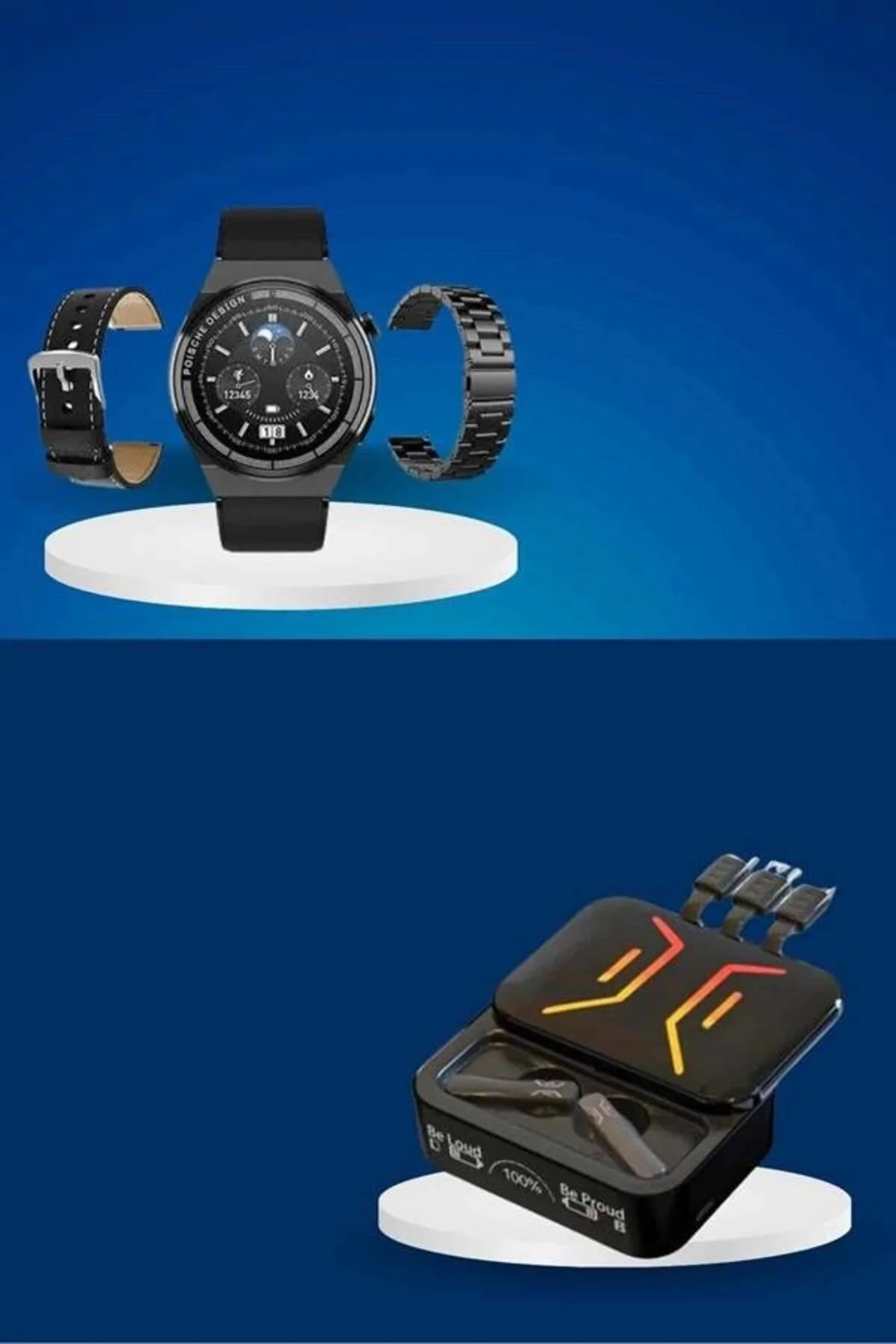Dijital Göstergeli Bluetooth Kulaklık Ve Bildirim Görebilen Akıllı Saat Alarm Ve Titreşim