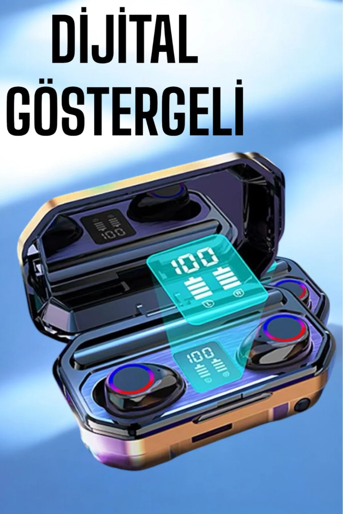 Dijital Göstergeli Bluetooth Bağlantılı Kulaklık Dokunmatik Kontr