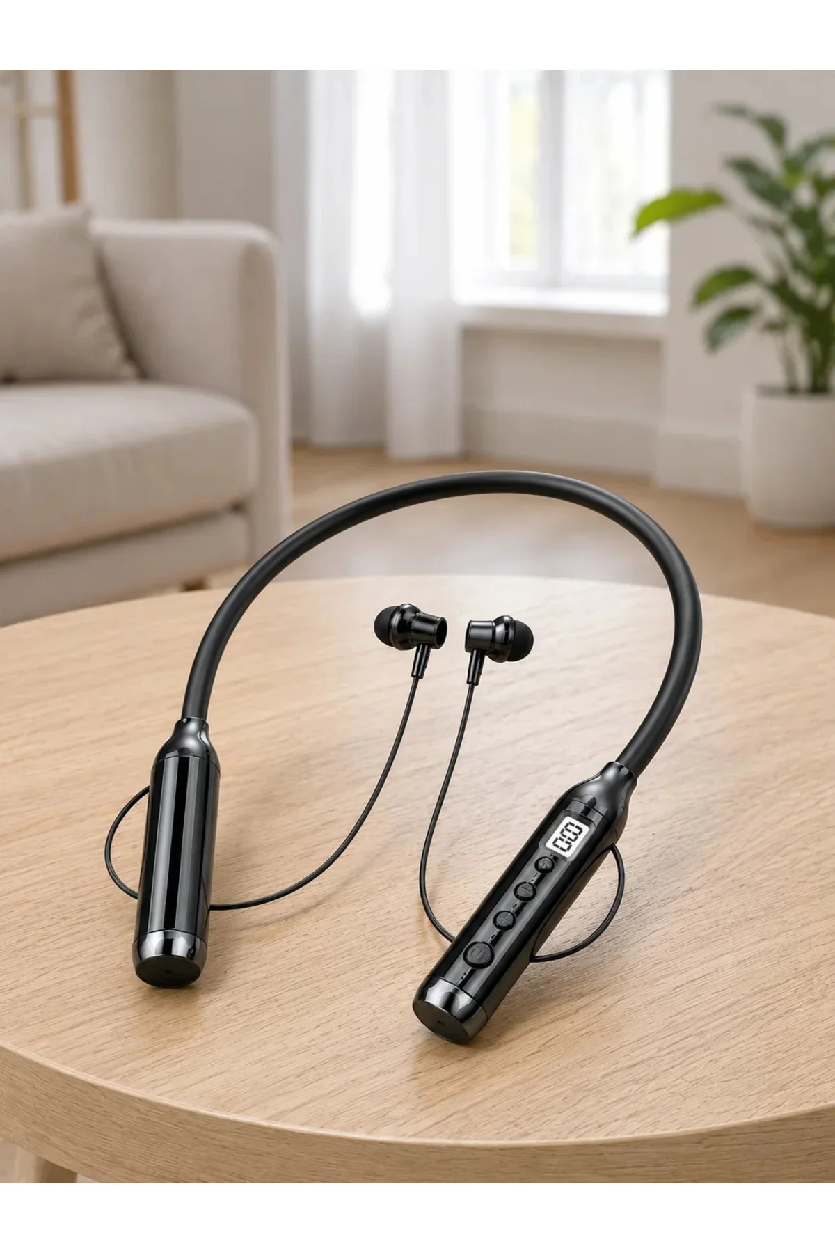 Dijital Göstergeli Boyun Tipi Bluetooth Kulaklık krofonlu Çağrı ve Müzik Kontrollü Çift Cihaz Bağlan Dijital Göstergeli Boyun Tipi Bluetooth Kulaklık krofonlu Çağrı ve Müzik Kontrollü Çift Cihaz Bağlan