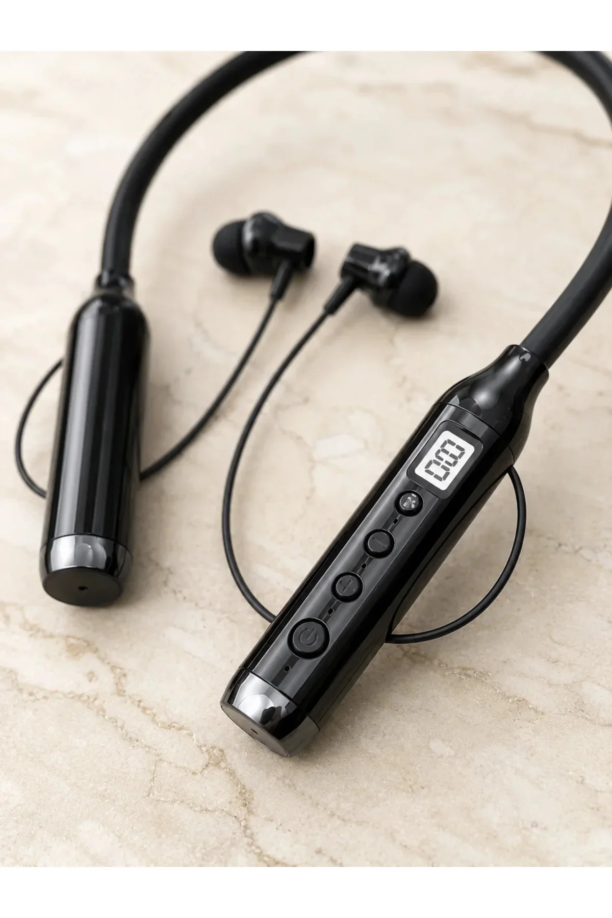 Dijital Göstergeli Boyun Tipi Bluetooth Kulaklık krofonlu Çağrı ve Müzik Kontrollü Çift Cihaz Bağlan Dijital Göstergeli Boyun Tipi Bluetooth Kulaklık krofonlu Çağrı ve Müzik Kontrollü Çift Cihaz Bağlan