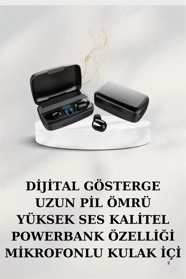 Dijital Göstergeli Bluetooth Kulaklık Kablosuz TWS Stereo Bluetooth 5.0 - Lisinya
