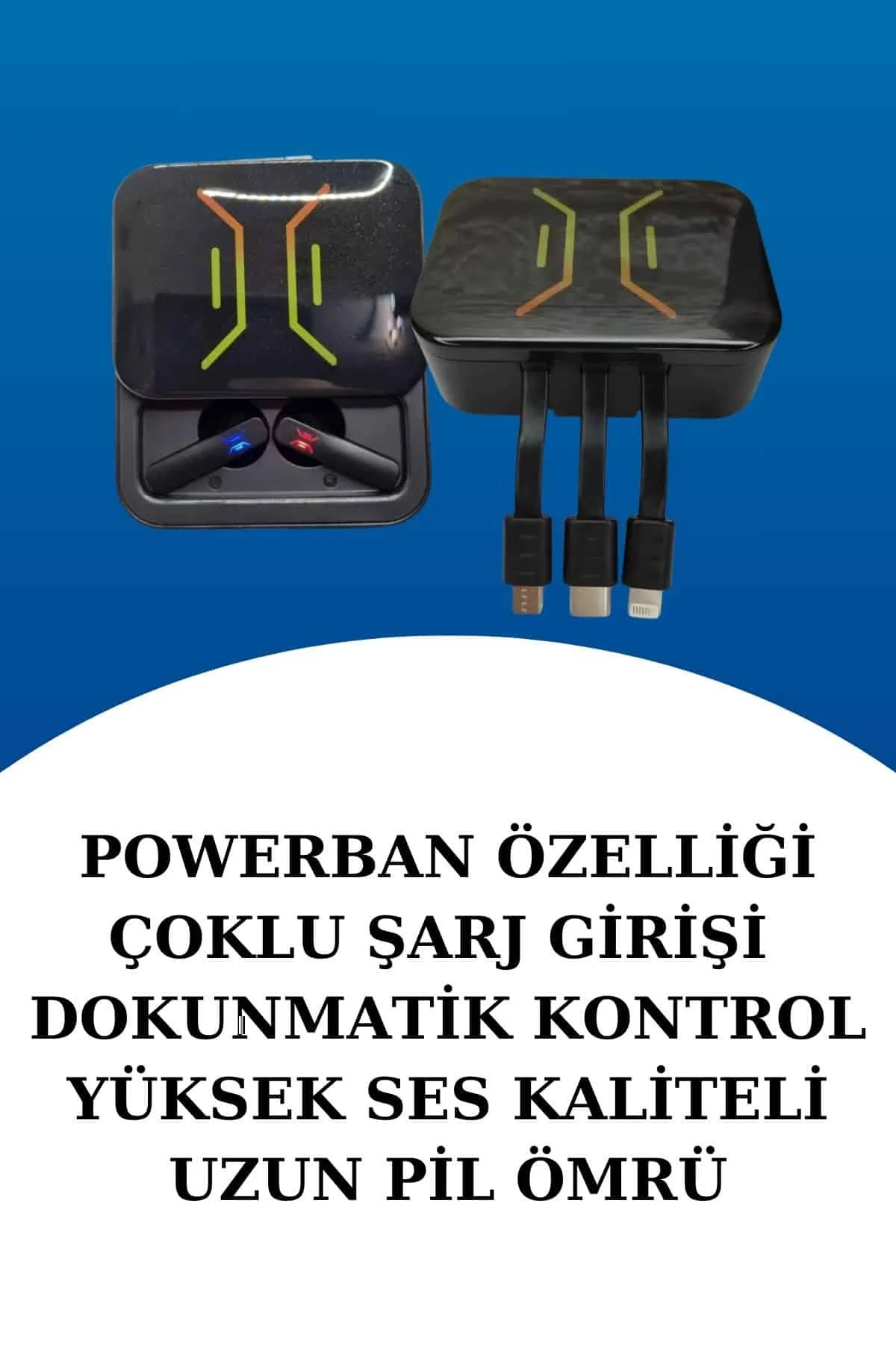 Dijital Göstergeli Bluetooth Kulaklık ve Bildirim Görebilen Akıll