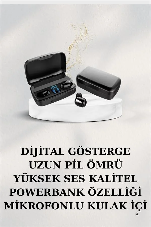 Dijital Göstergeli Bluetooth Kulaklık TWS Stereo Bluetooth 5.0 - Kablosuz ve Uzun Pil Ömrü
