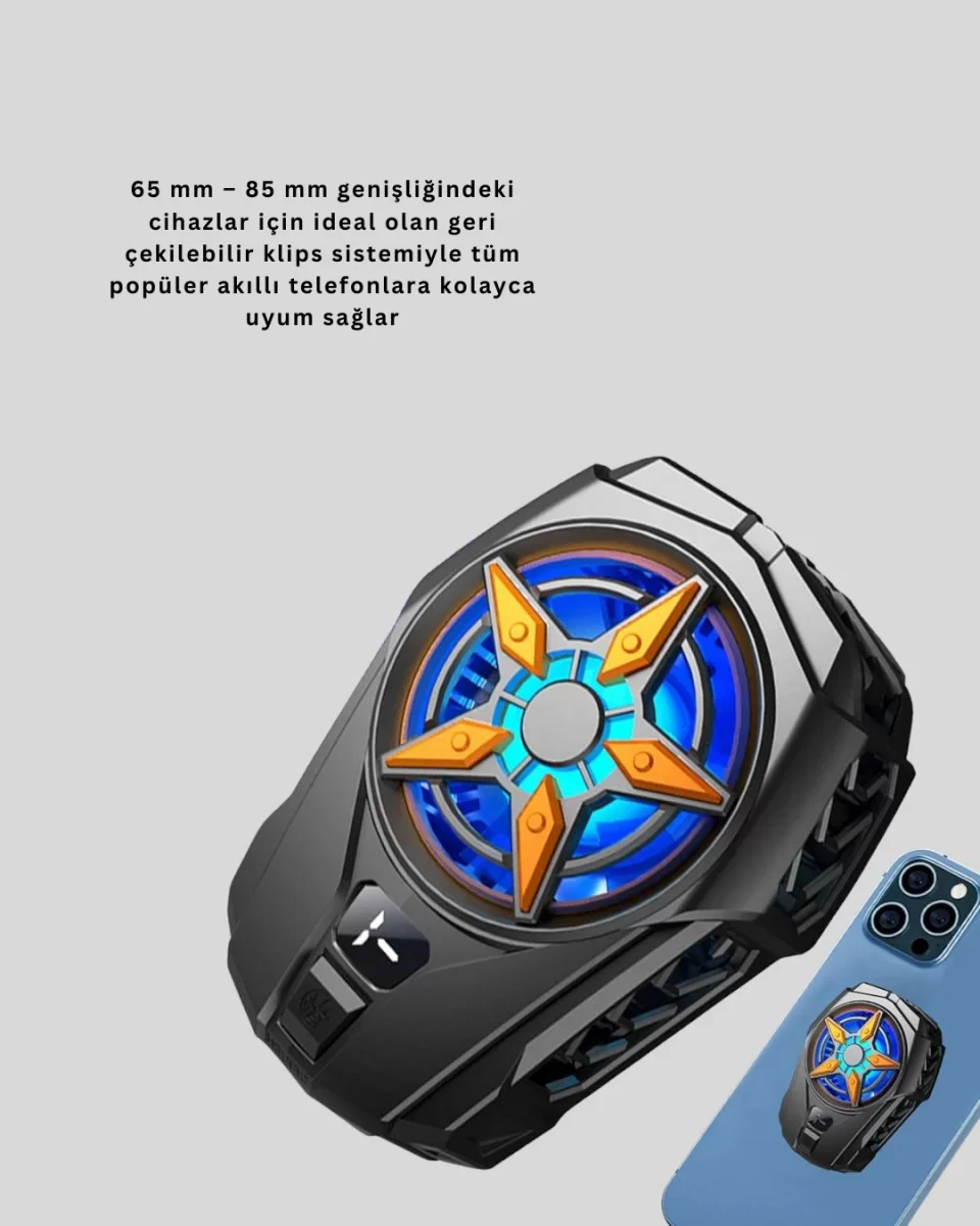 Dijital Göstergeli Evrensel Telefon Soğutma Fanı