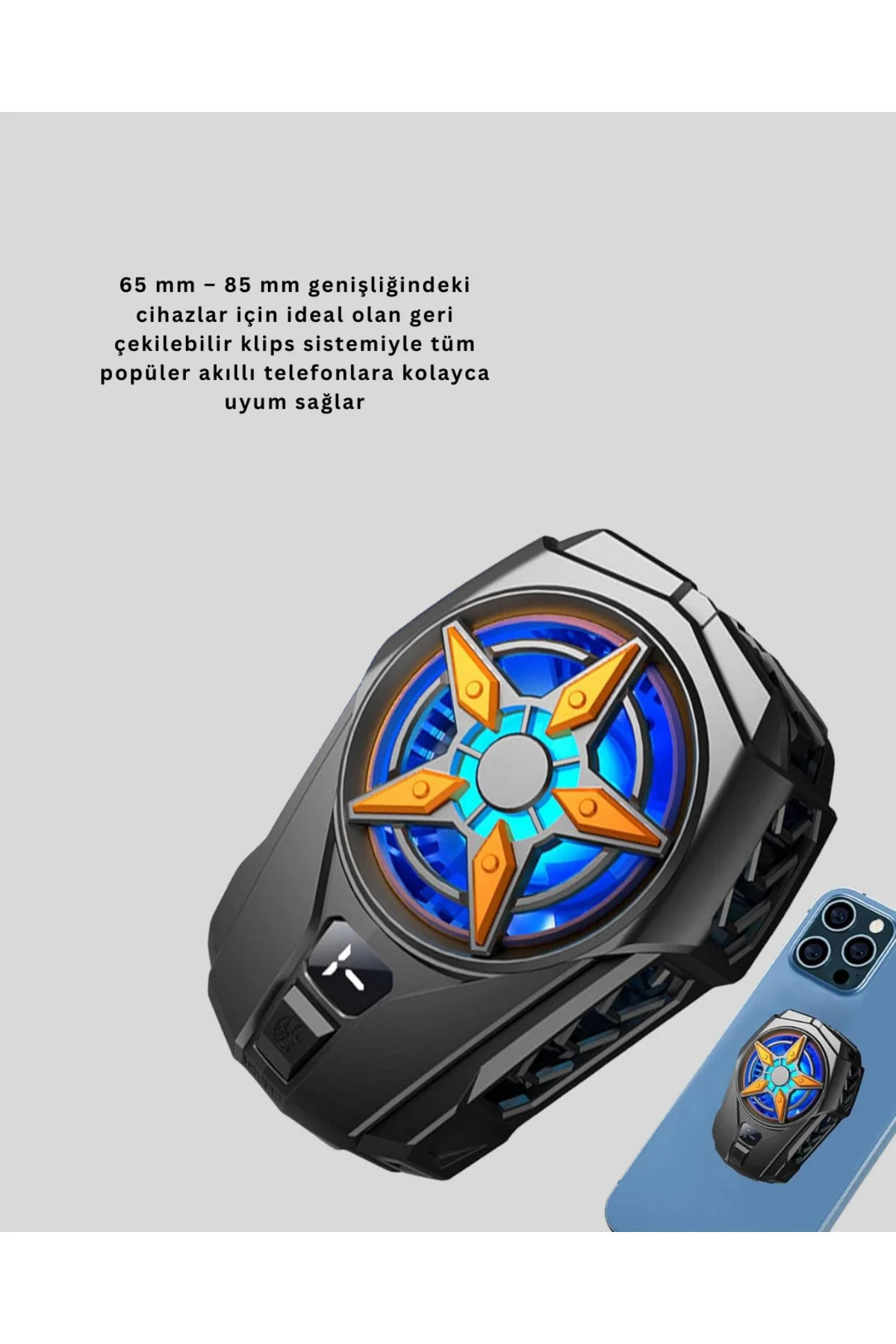 Dijital Göstergeli Evrensel Telefon Soğutma Fanı