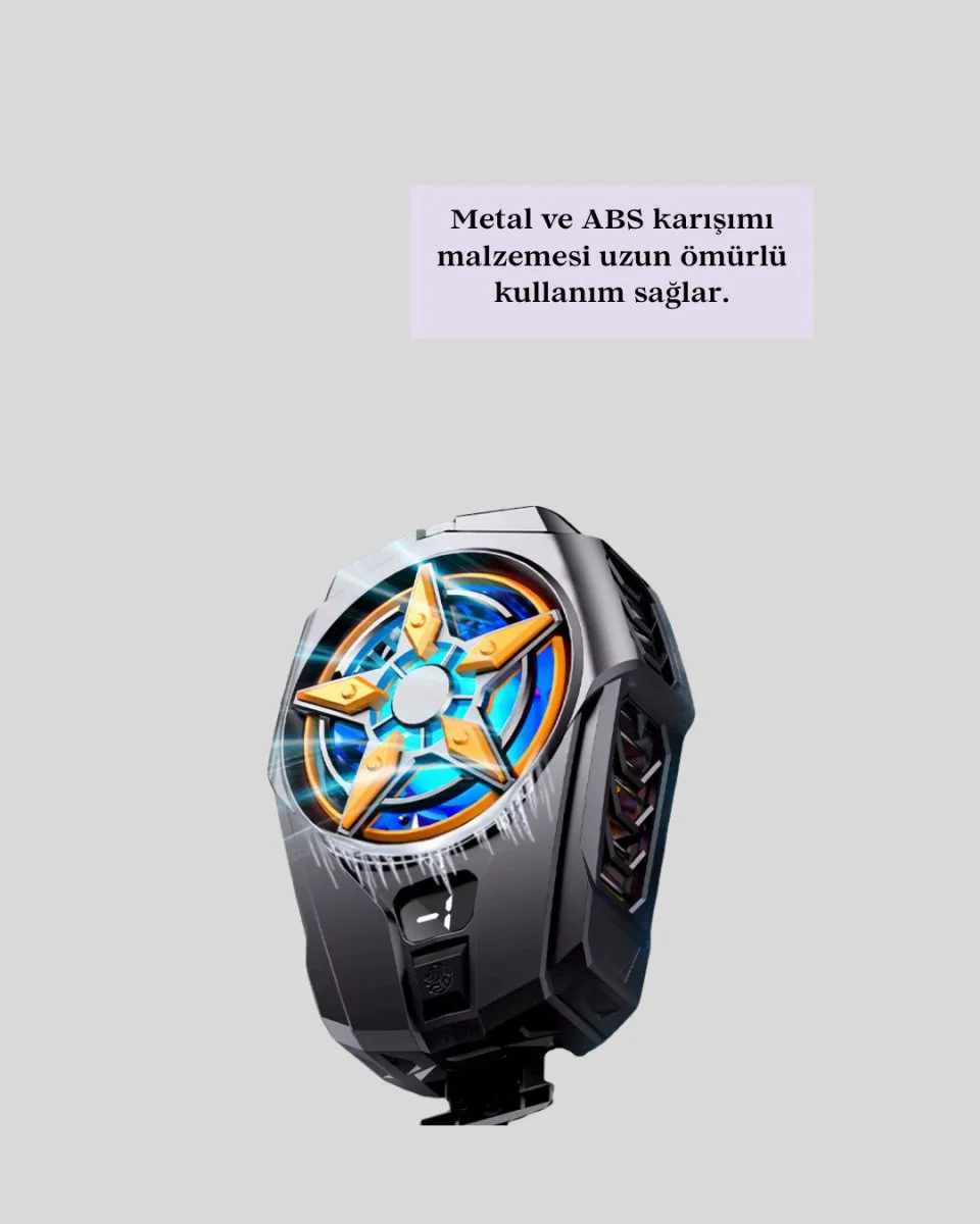Dijital Göstergeli Evrensel Telefon Soğutma Fanı - Oyun ve Yoğun Kullanım İçin Serinletici Çözüm