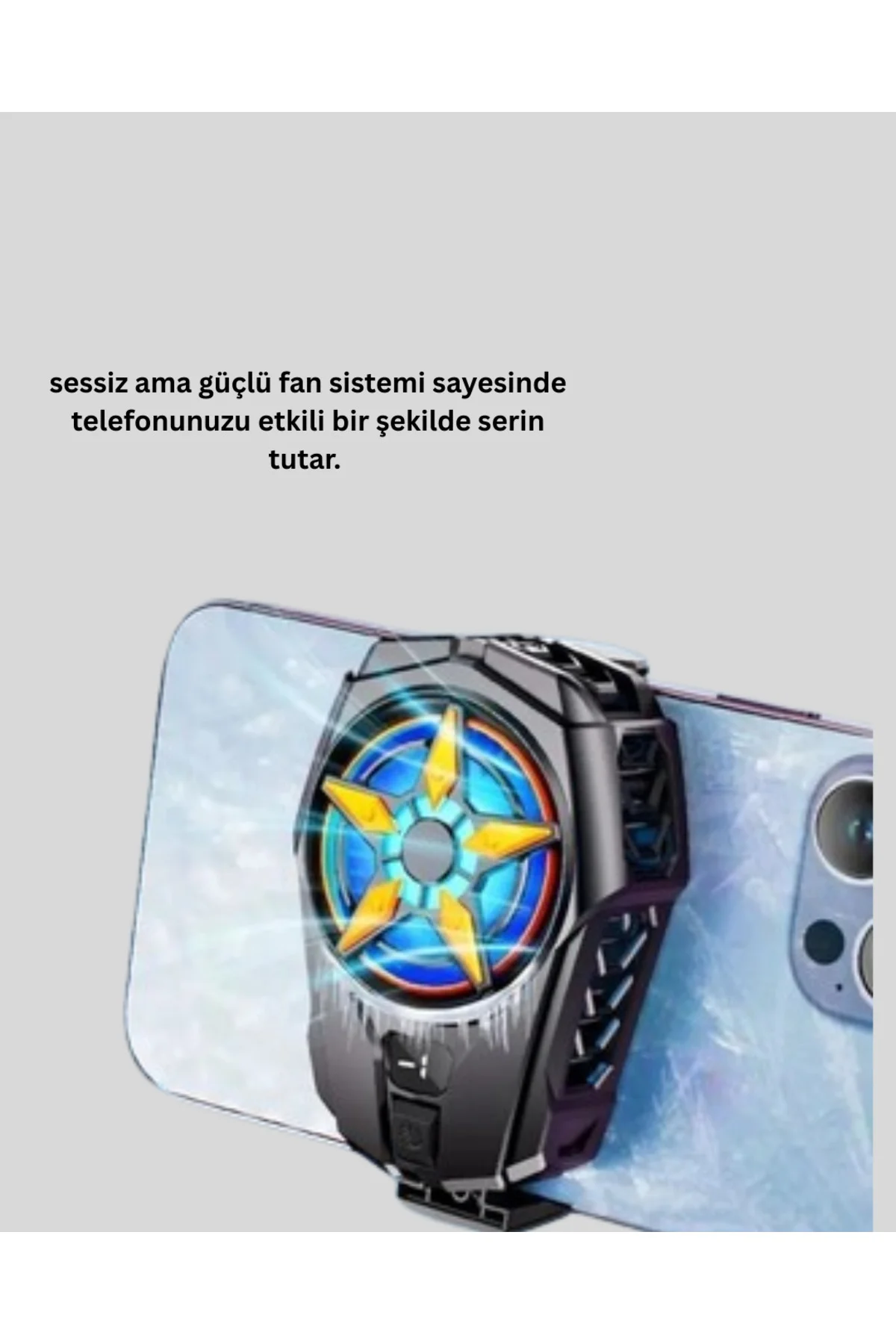Dijital Göstergeli Evrensel Telefon Soğutma Fanı