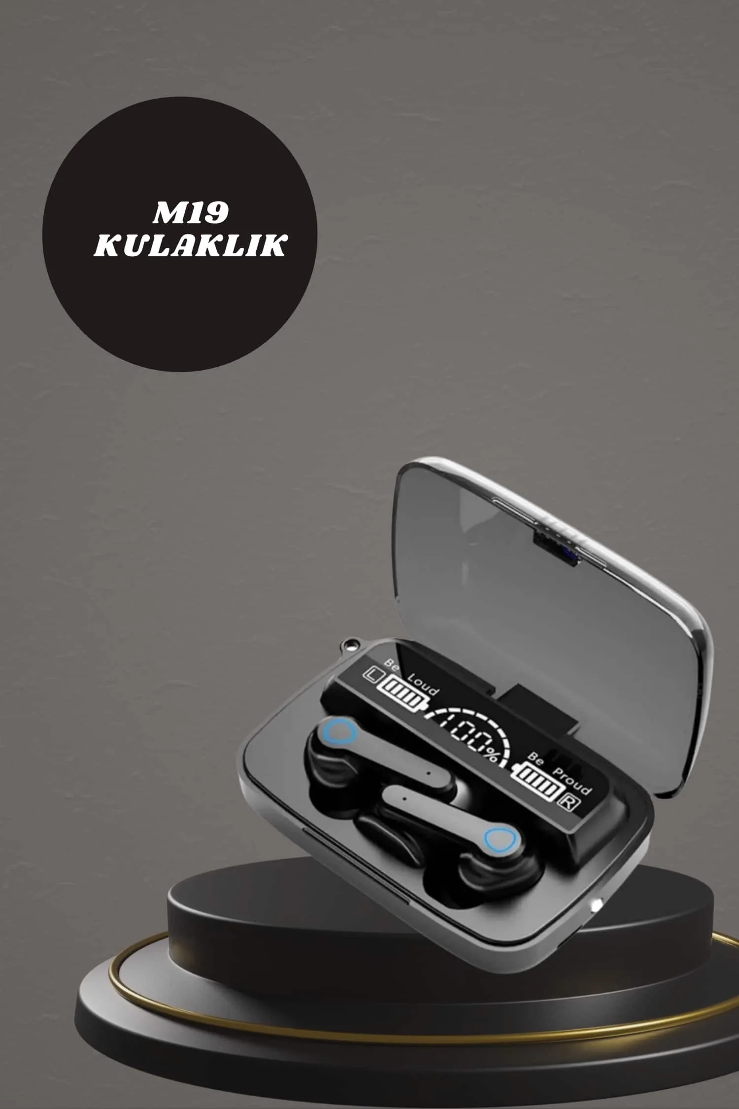 Dijital Göstergeli Powerbank Kulaklık ve 7 Kordonlu Yeni Nesil Ak