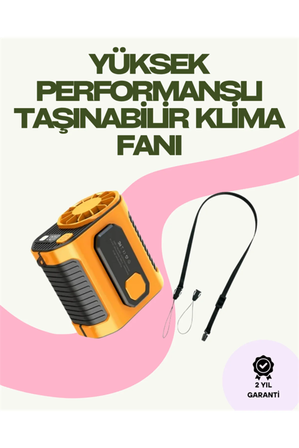 Dijital Göstergeli Turbo Taşınabilir Fan – USB Type-C, 3 Serinlik