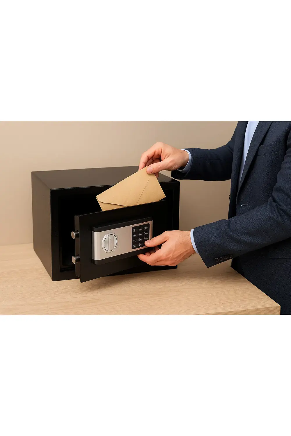 Dijital Güvenlik Kasası - Q235B Karbon Çelik Gövde (350x250x250 m