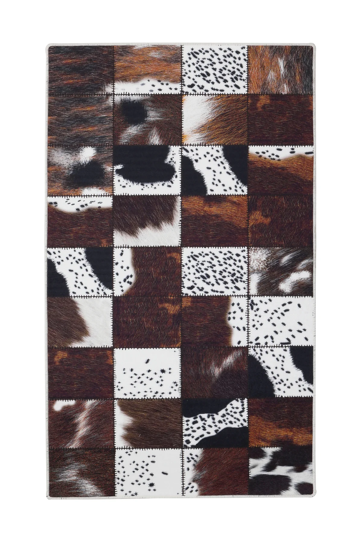 DİJİTAL HALI DR01 MODEL KAHVERENGİ Yıkanabilir Kaymaz Kesme HALI Yolluk 140x200
