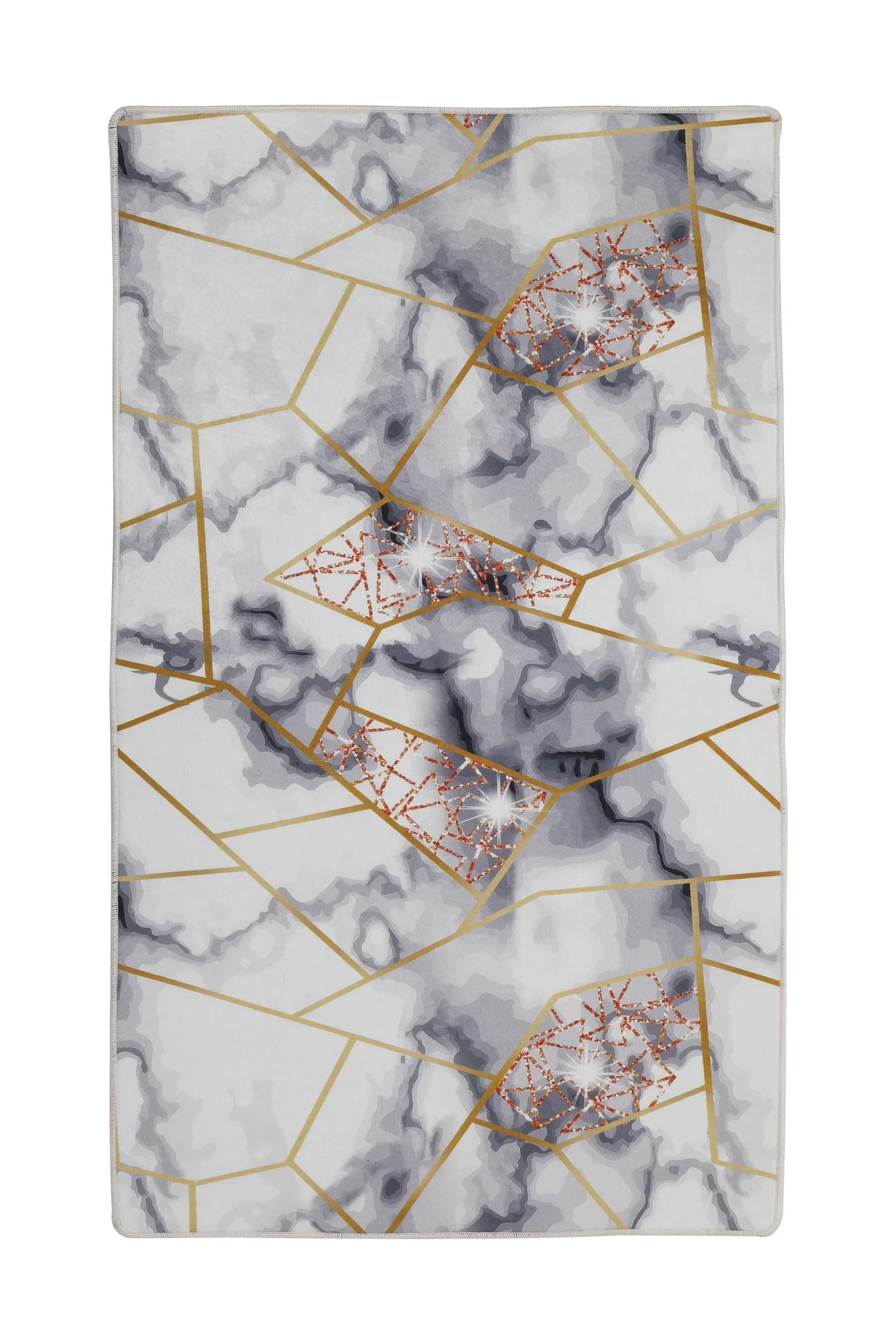 DİJİTAL HALI KRİSTAL MODEL ALTIN rengi Yıkanabilir Kaymaz Kesme HALI Yolluk 60x650