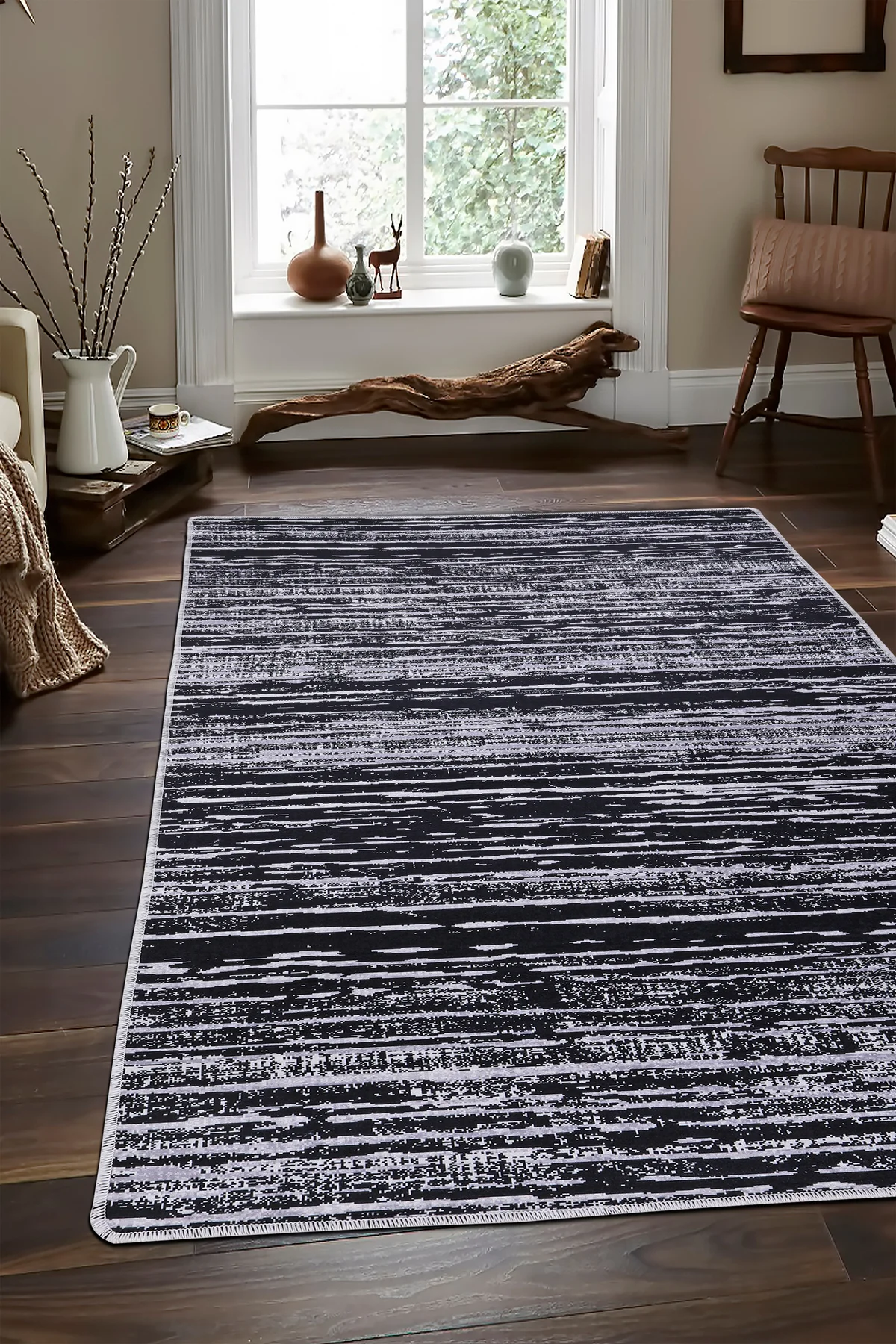 DİJİTAL HALI MODERN TASARIMLI SİYAH RENKLİ Yıkanabilir Kaymaz Kesme HALI Yolluk 100x200 DİJİTAL HALI MODERN TASARIMLI SİYAH RENKLİ Yıkanabilir Kaymaz Kesme HALI Yolluk 100x200