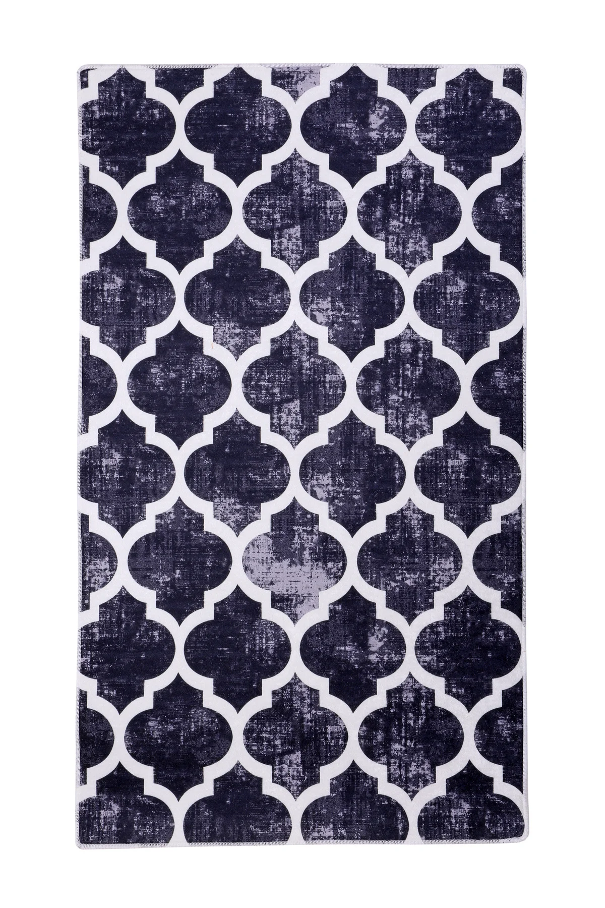 DİJİTAL HALI MODERN TASARIMLI SİYAH RENKLİ Yıkanabilir Kaymaz Kesme HALI Yolluk 160x200