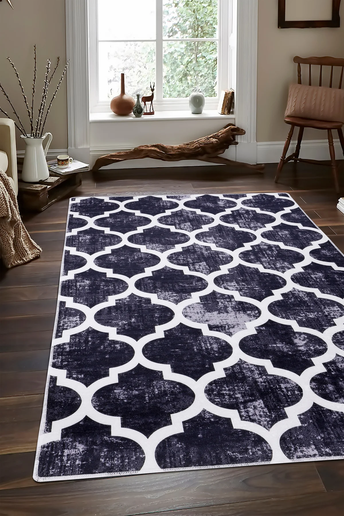 DİJİTAL HALI MODERN TASARIMLI SİYAH RENKLİ Yıkanabilir Kaymaz Kesme HALI Yolluk 60x800 Fiyatı, Yorumları ve Özellikleri