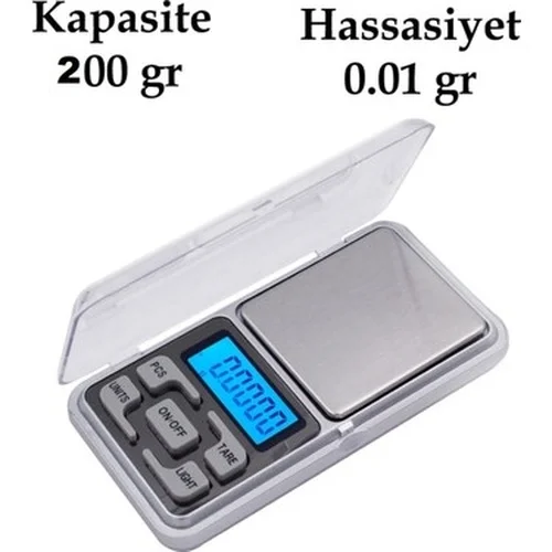 Dijital Hassas Elektronik Kuyumcu Cep Terazisi Tartı 200 Gr 0.01 Gr Bx40