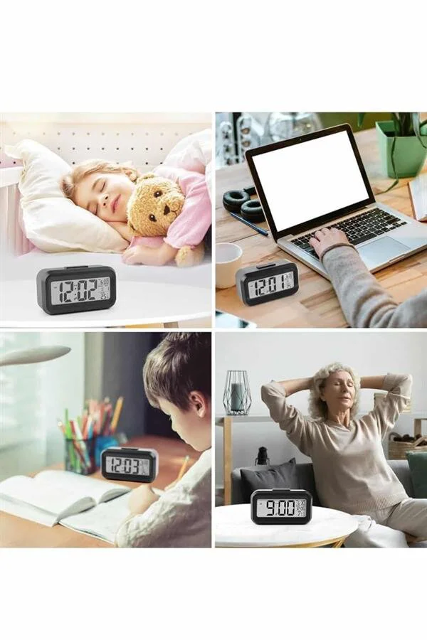 Dijital Işıklı Alarmlı Çalışma Masası Ekranı - Pilli Alarm Saat