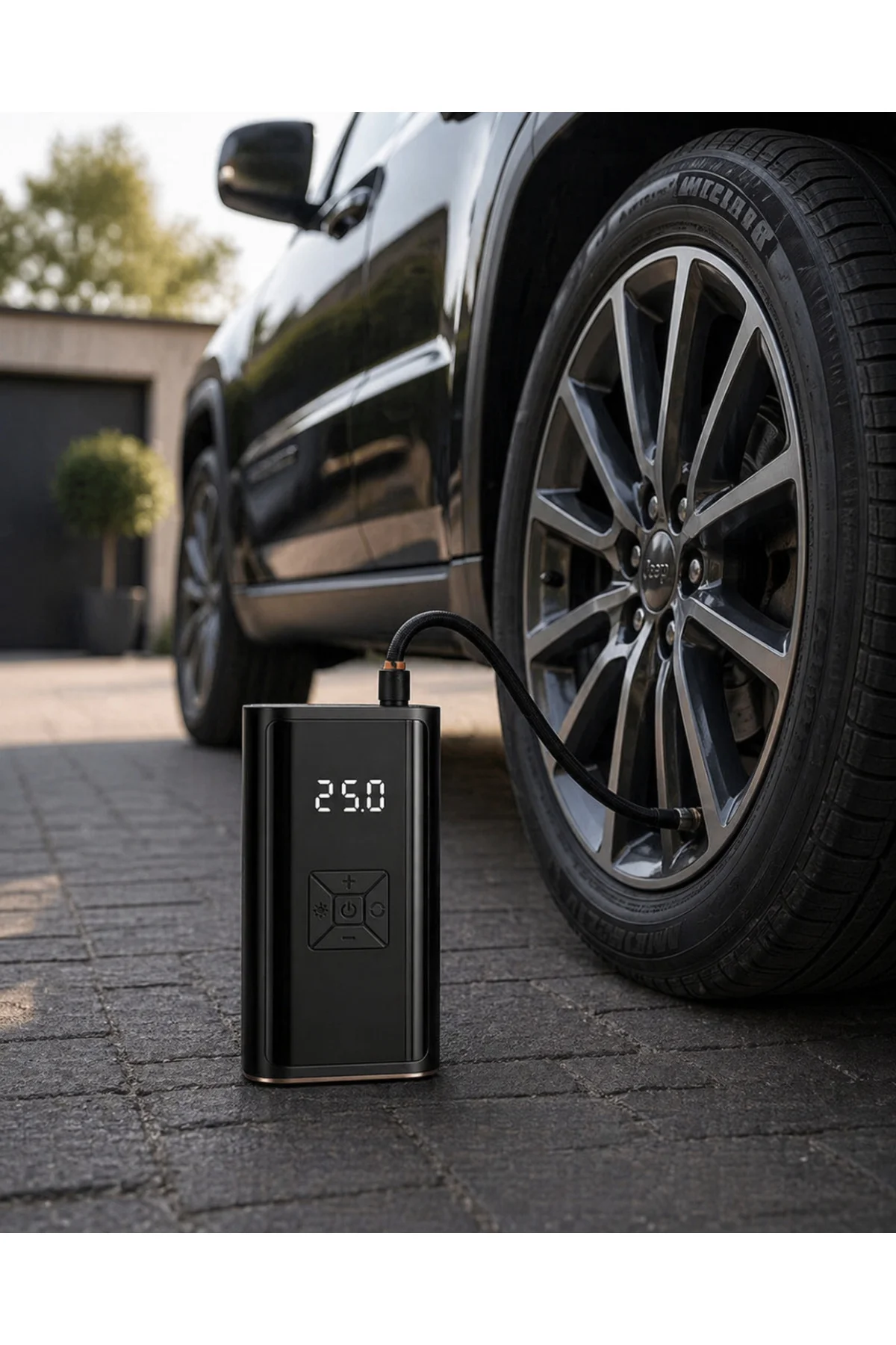 Dijital Lastik Pompası Kablosuz Hava Basma Cihazı Powerbank Deste