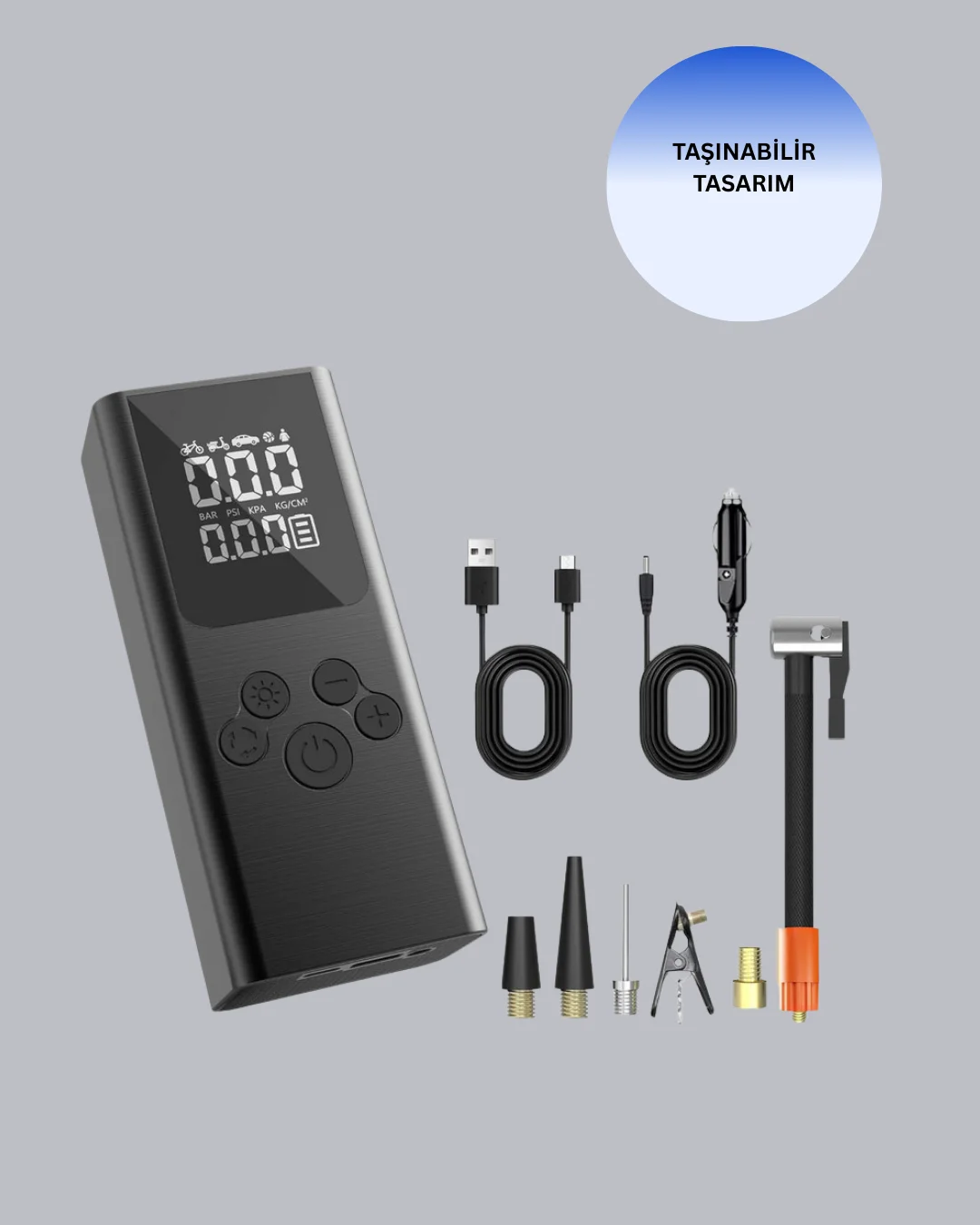 Dijital Lastik Pompası Çok Amaçlı Taşınabilir Kompresör