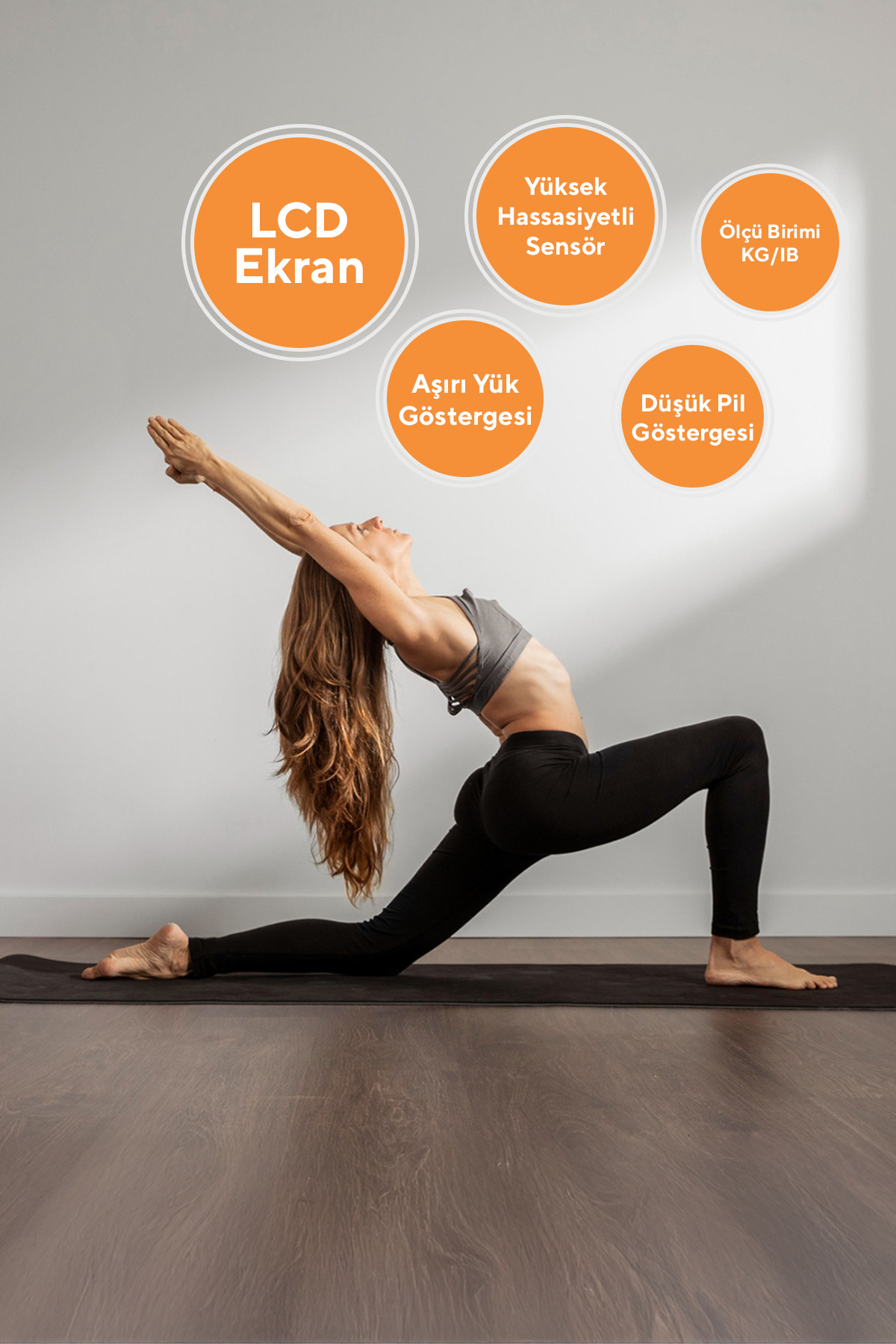 Dijital Lcd Ekranlı Dijital Tartı - Cam Baskül Hdb-03