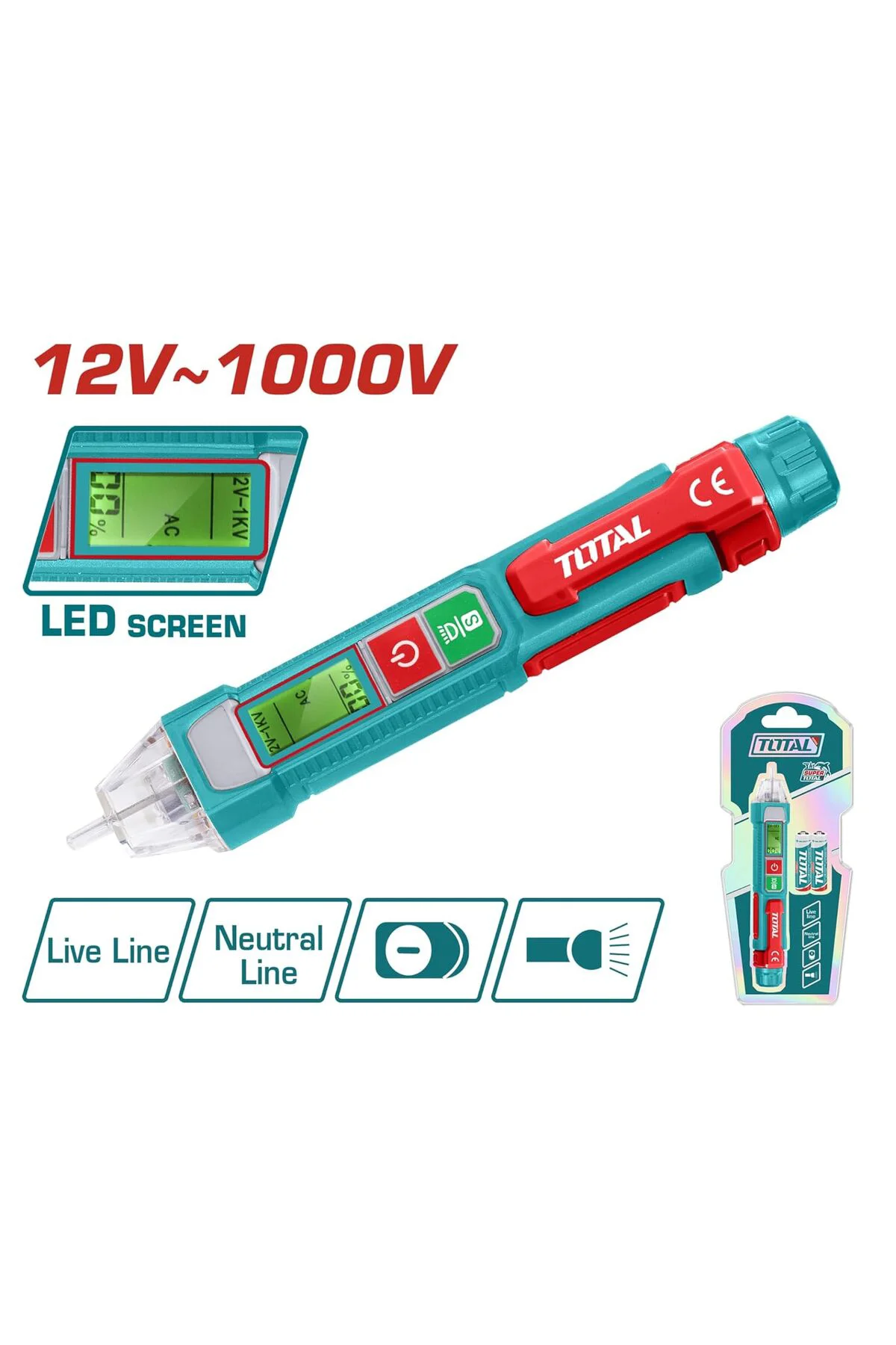 DİJİTAL LED EKRANLI AC VOLTAJ DEDEKTÖRÜ THT210003