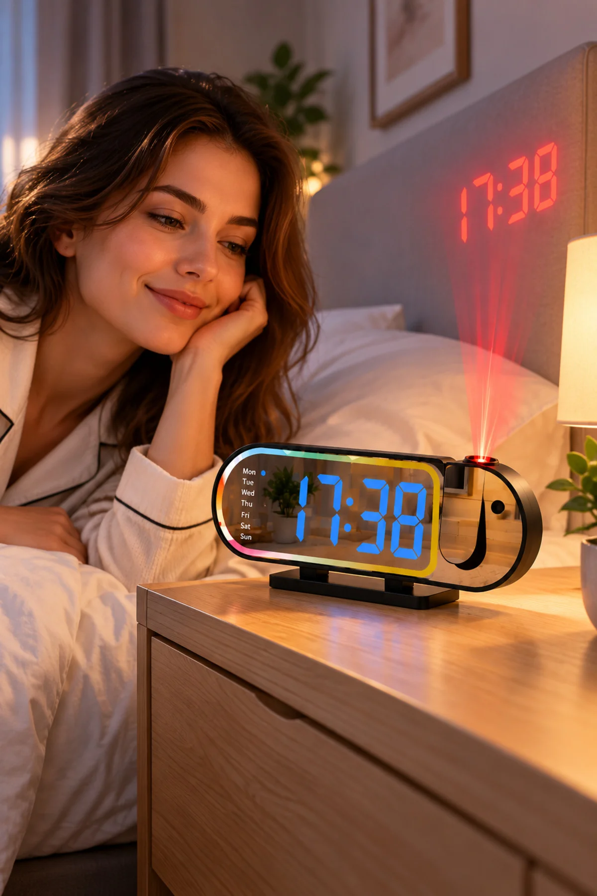 Dijital Led Masa Saati Masaüstü Alarm Saati Parlaklık Ayarlı Sıcaklık Ve 12 24 Saat Göstergeli Dijital Led Masa Saati Masaüstü Alarm Saati Parlaklık Ayarlı Sıcaklık Ve 12 24 Saat Göstergeli